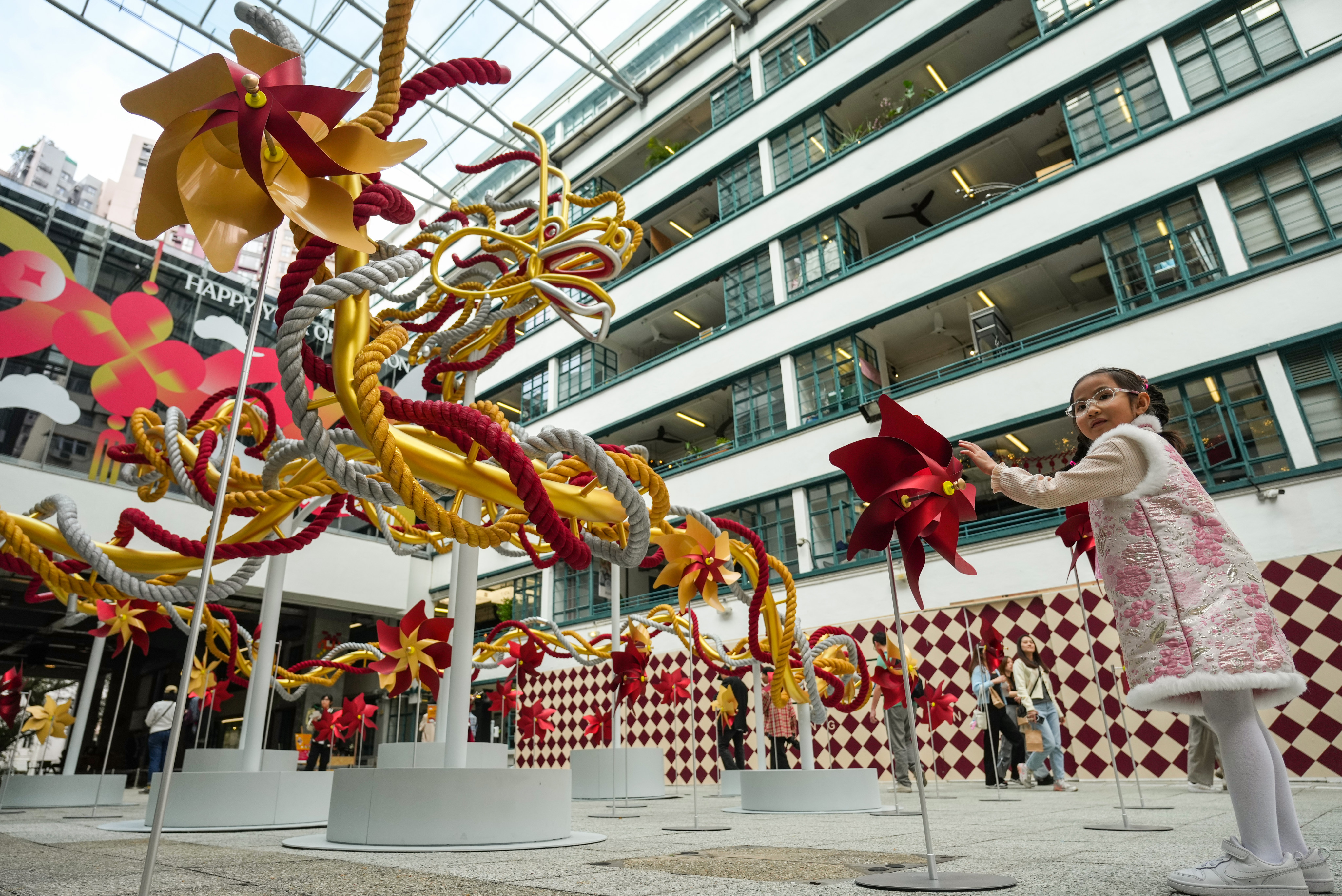 “Happy Year of Dragon” is an installation at PMQ in Sheung Wan. Photo: Eugene Lee