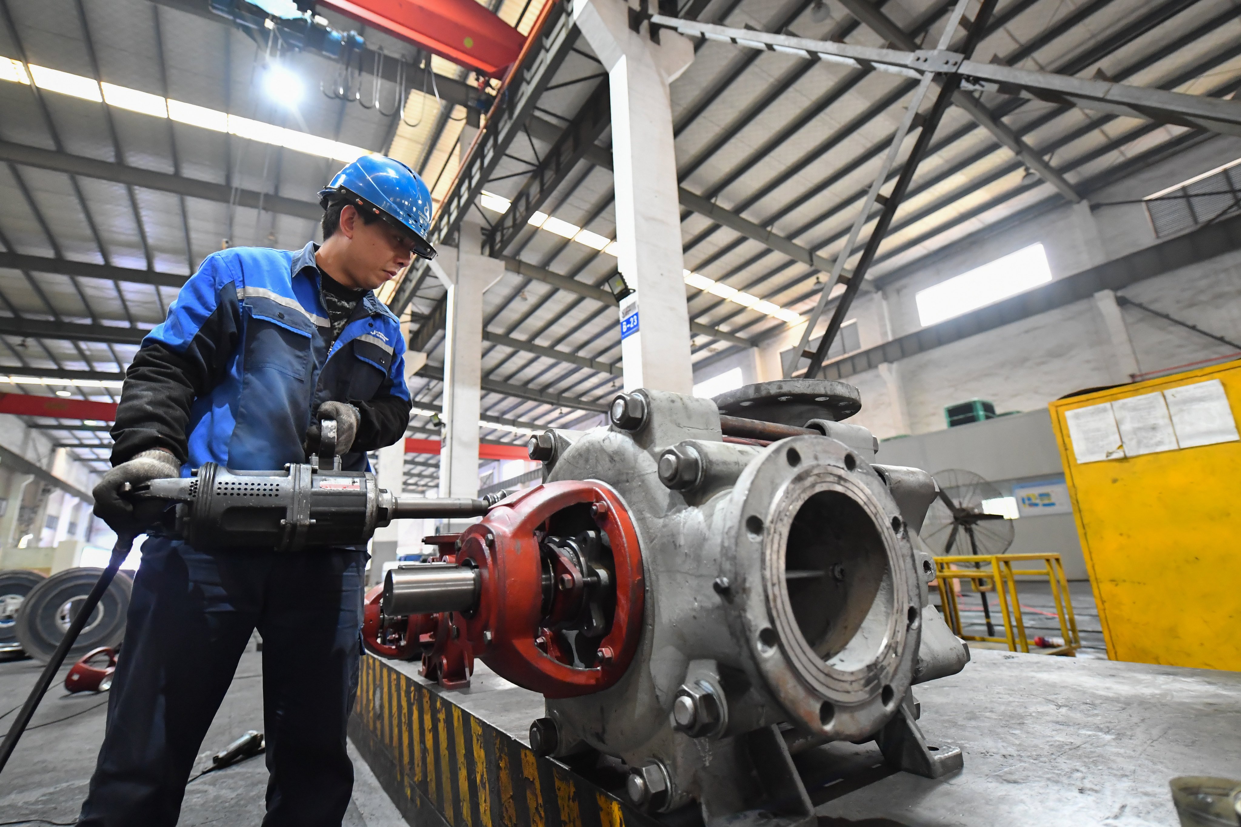 China’s official manufacturing purchasing managers’ index (PMI) stood at 49.2 in January, compared with a reading of 49 in December. Photo: Xinhua