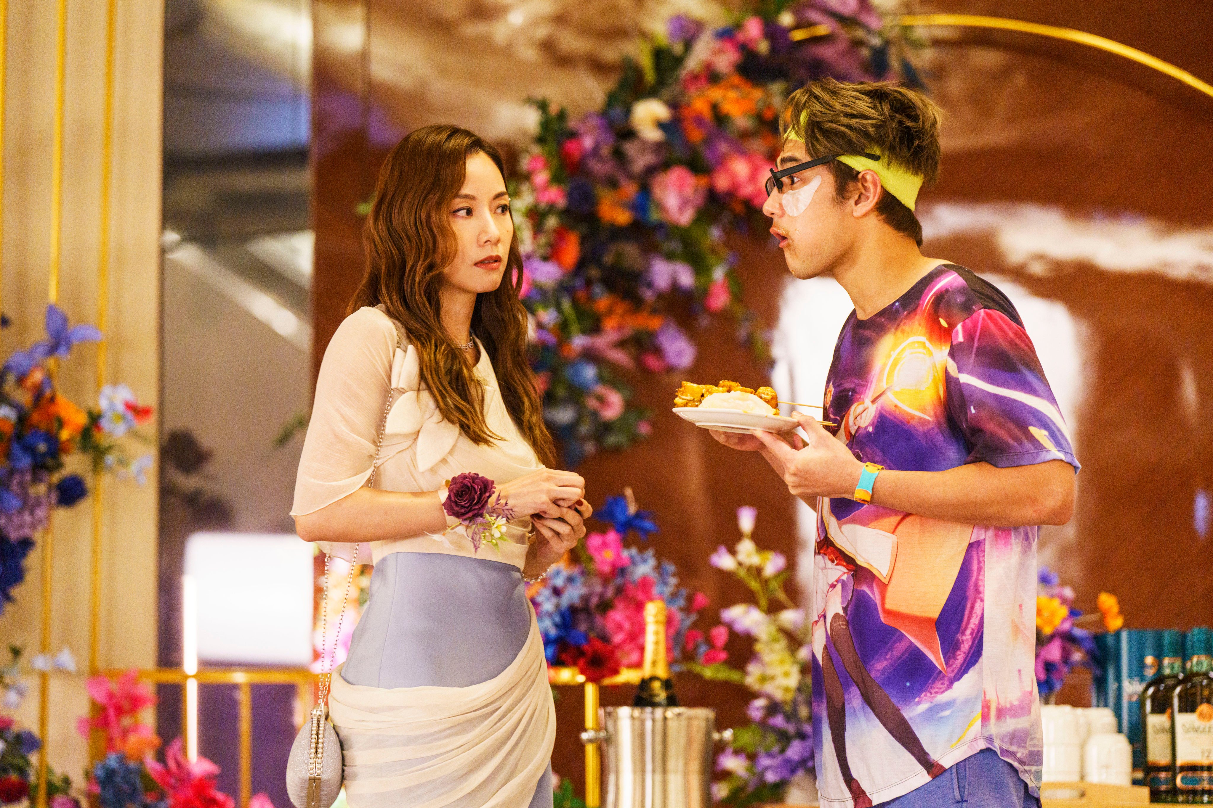 Stephy Tang (left) and Jeffrey Ngai in a still from Table for Six 2 (Category: IIA, Cantonese), directed by Sunny Chan and co-starring Louis Cheung and Ivana Wong.