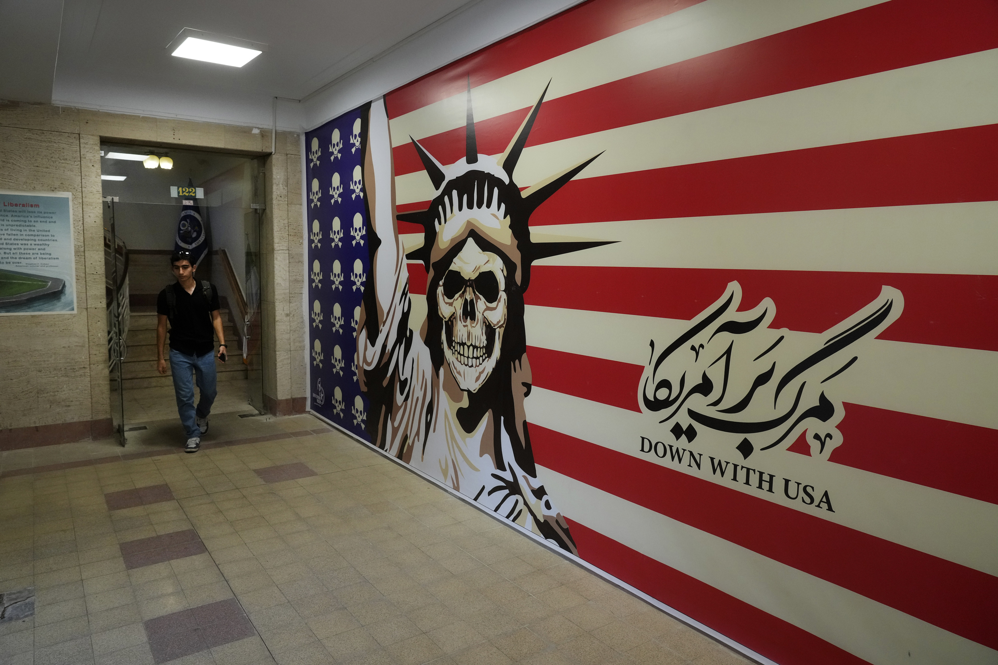 The former US embassy in Tehran, Iran, which has been turned into an anti-American museum. US porn actor Whitney Wright has travelled to Iran and visited the former embassy. Photo: AP