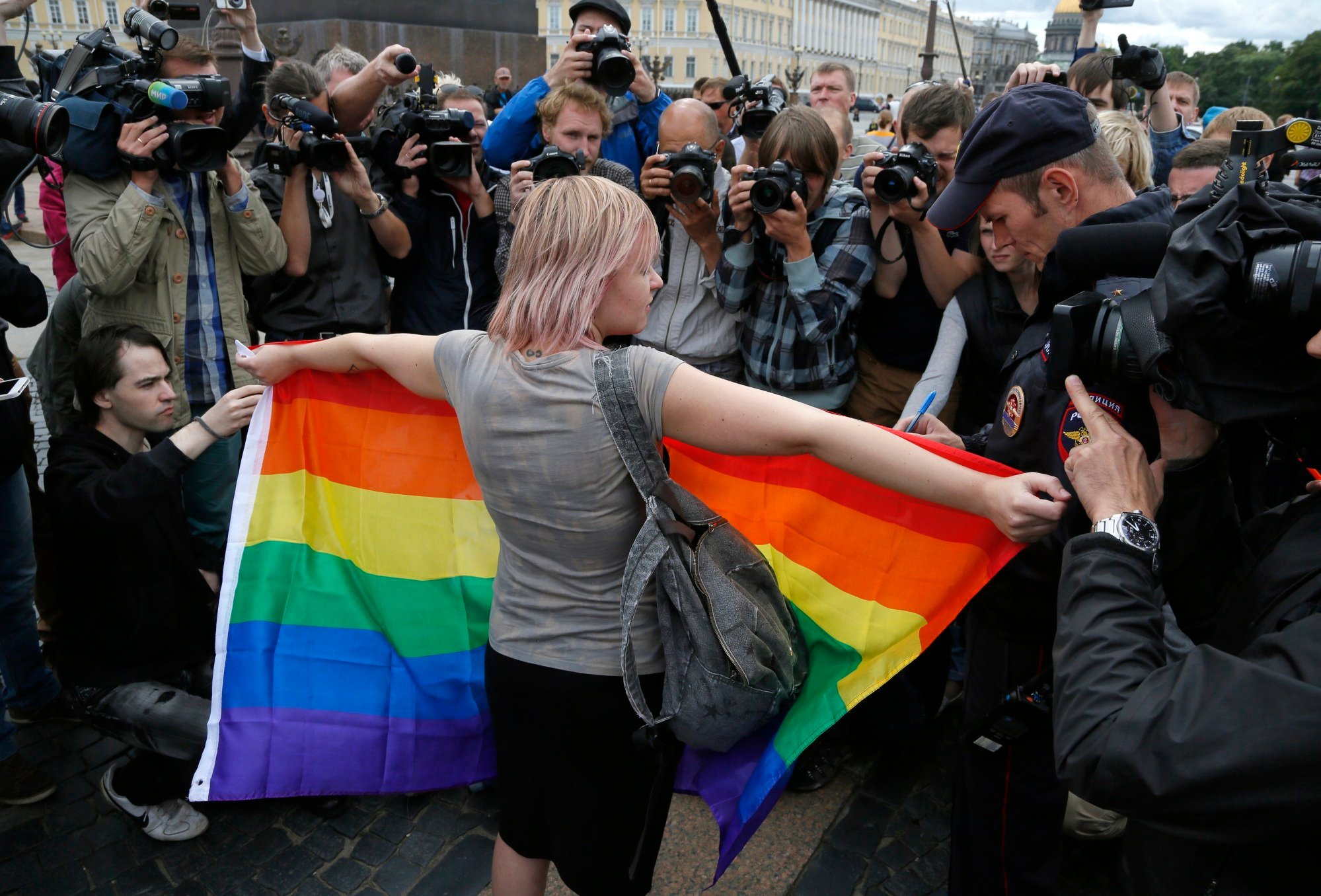 First Russians jailed over rainbow-coloured items after LGBTQ ‘movement’ outlawed