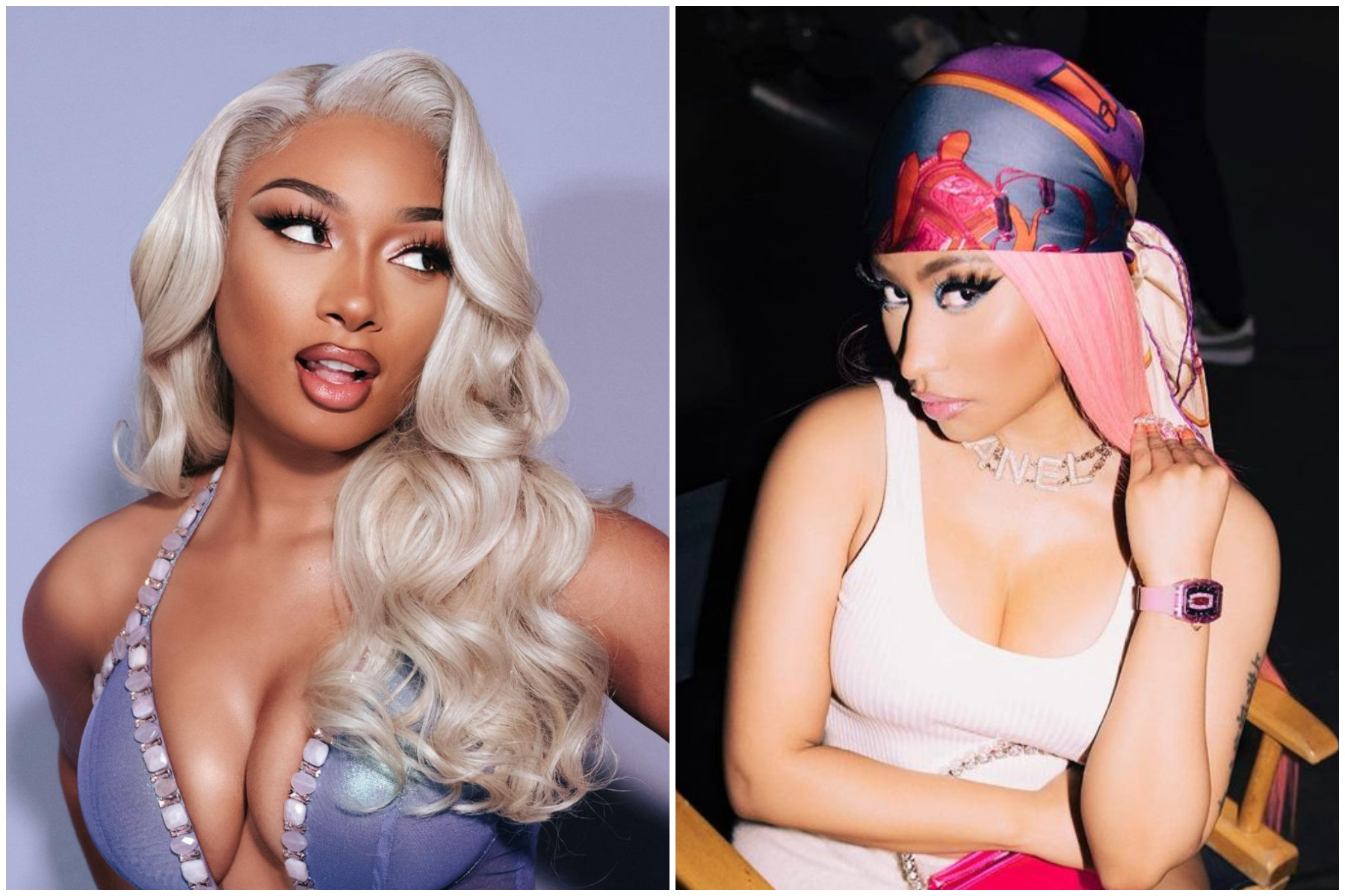 Megan Thee Stallion (left) and Nicki Minaj: Friends, foes and philanthropists, 
Photos: @theestallion/Instagram @nickiminaj/Instagram