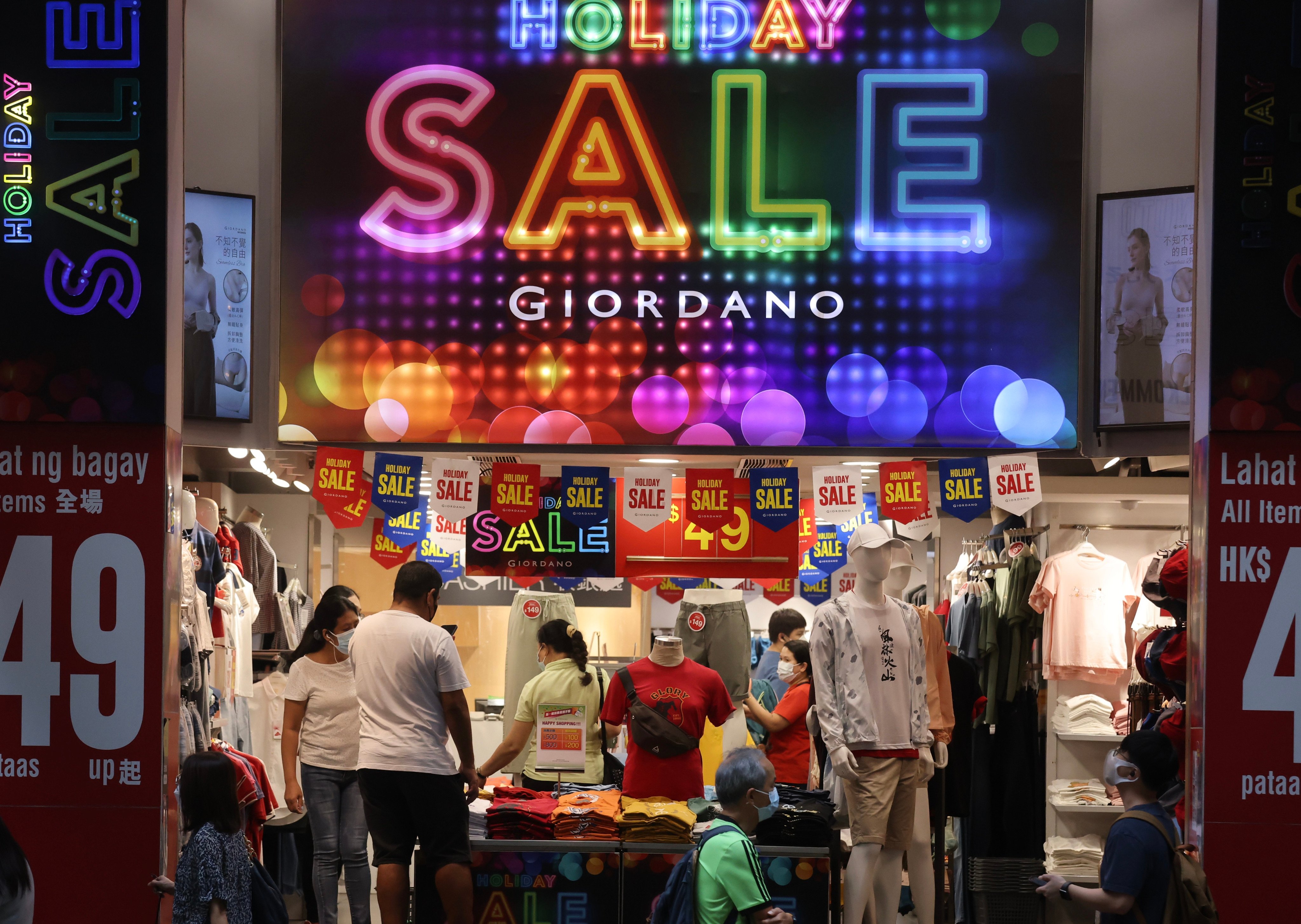 A Giordano outlet in Hong Kong’s Central district is seen in this file photo from September 2022. Photo: Jonathan Wong