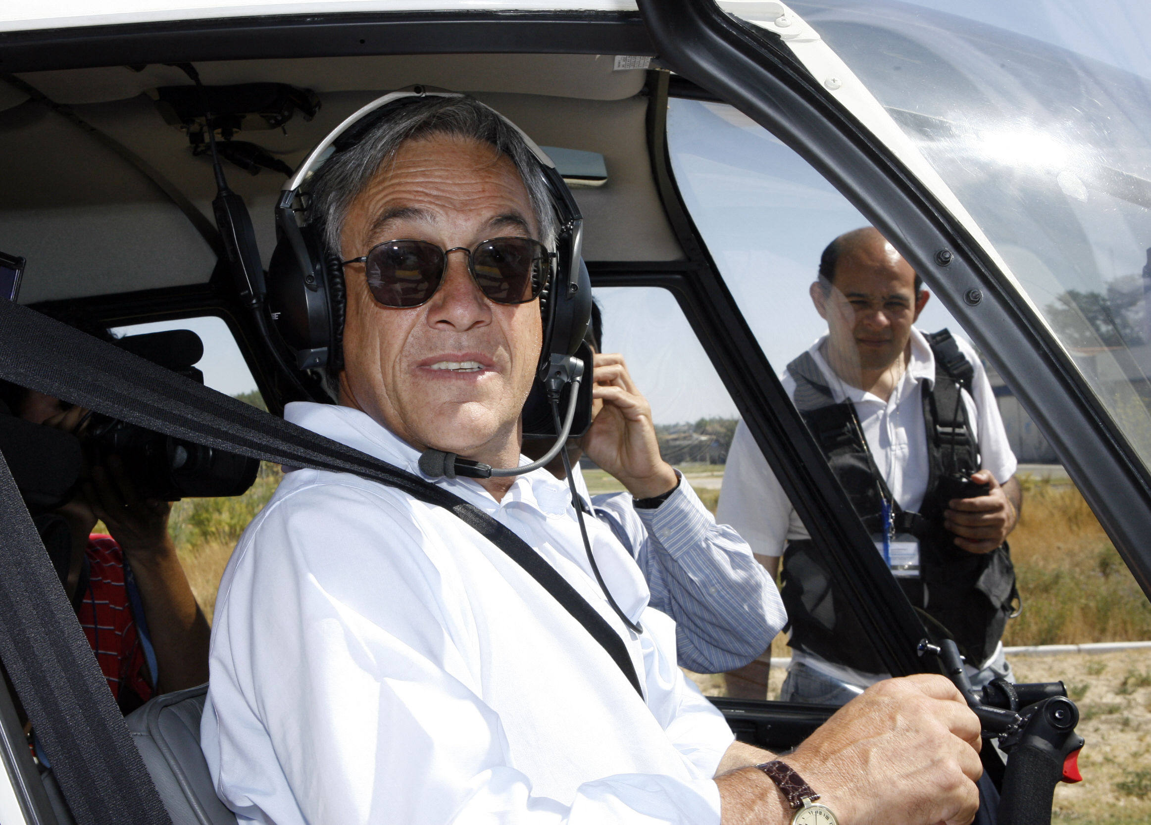 Sebastian Pinera in a helicopter in 2006. The former Chilean president died on Tuesday in a crash. File photo: AFP
