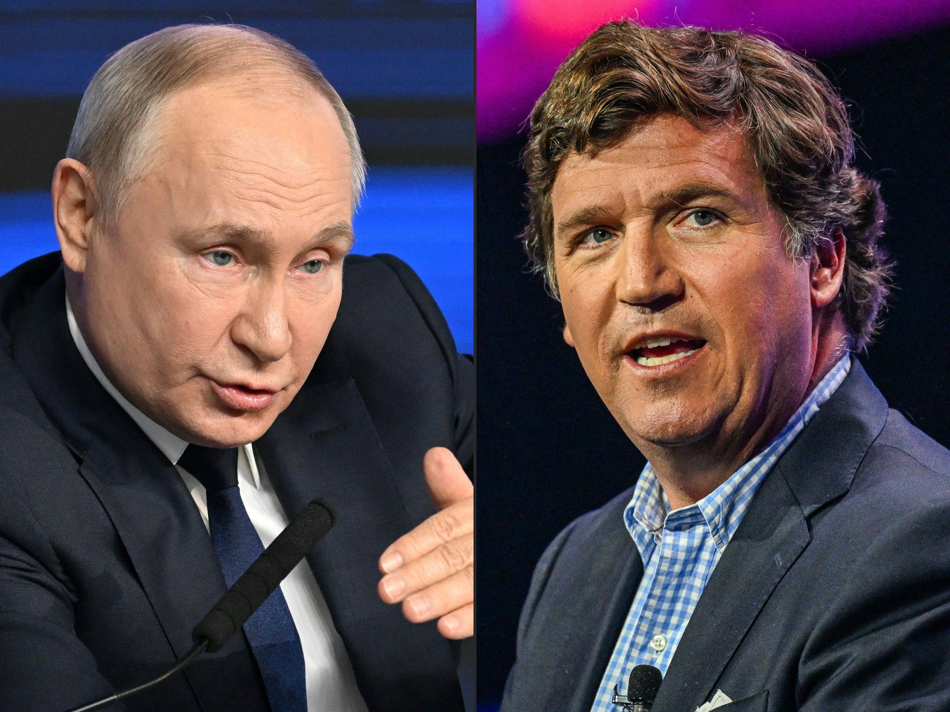 Tucker Carlson, a conservative American talk show host interviewed Russian President Vladimir Putin this week. Photo: AFP