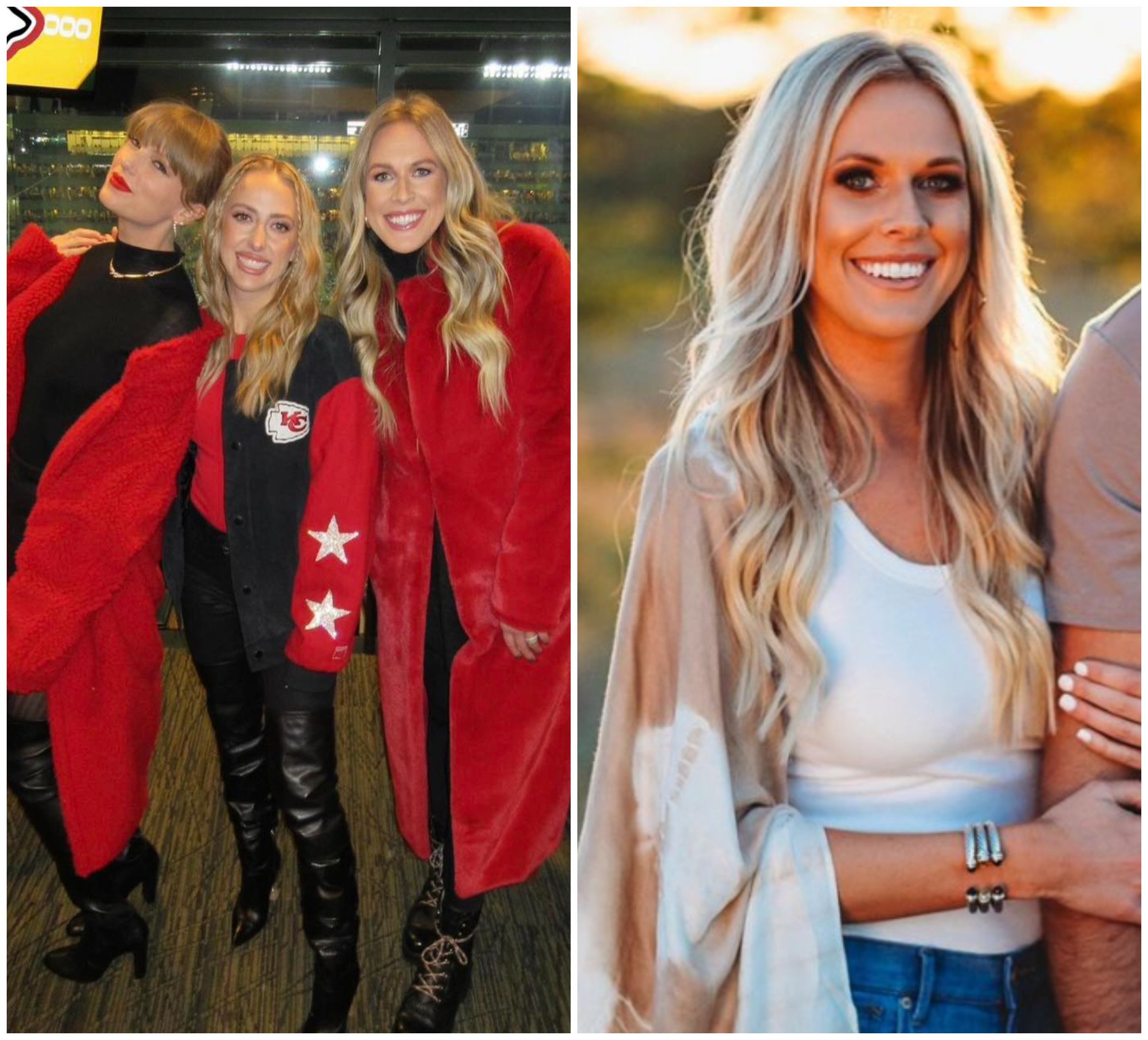 Taylor Swift, Brittany Mahomes and Lyndsay Bell have often been spotted hanging out watching American football games together. Photos: @b_bell10/Instagram, Real Kansas City Chiefs Fans/Facebook 
