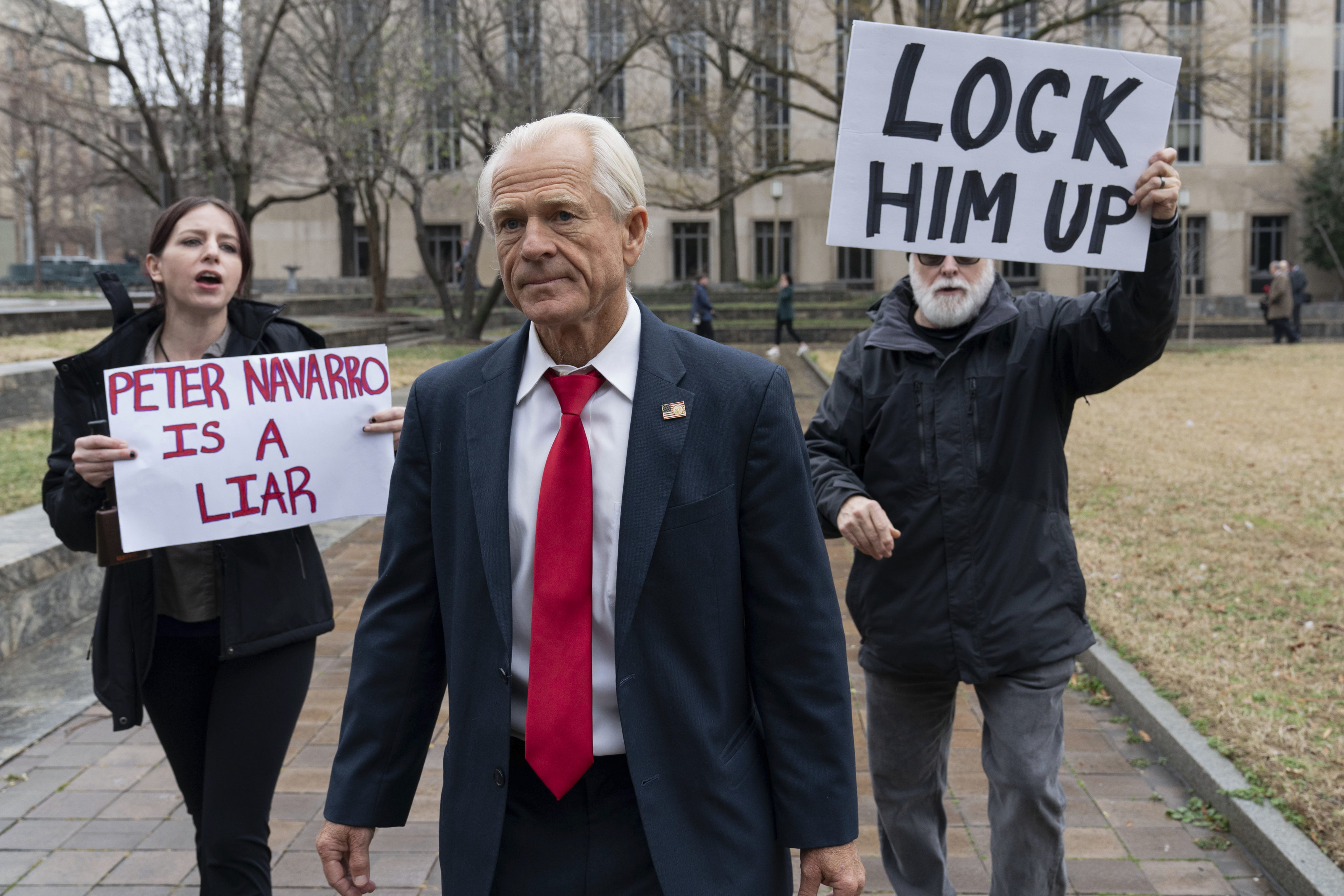Former Trump White House official Peter Navarro in Washington on January 25. Photo: AP