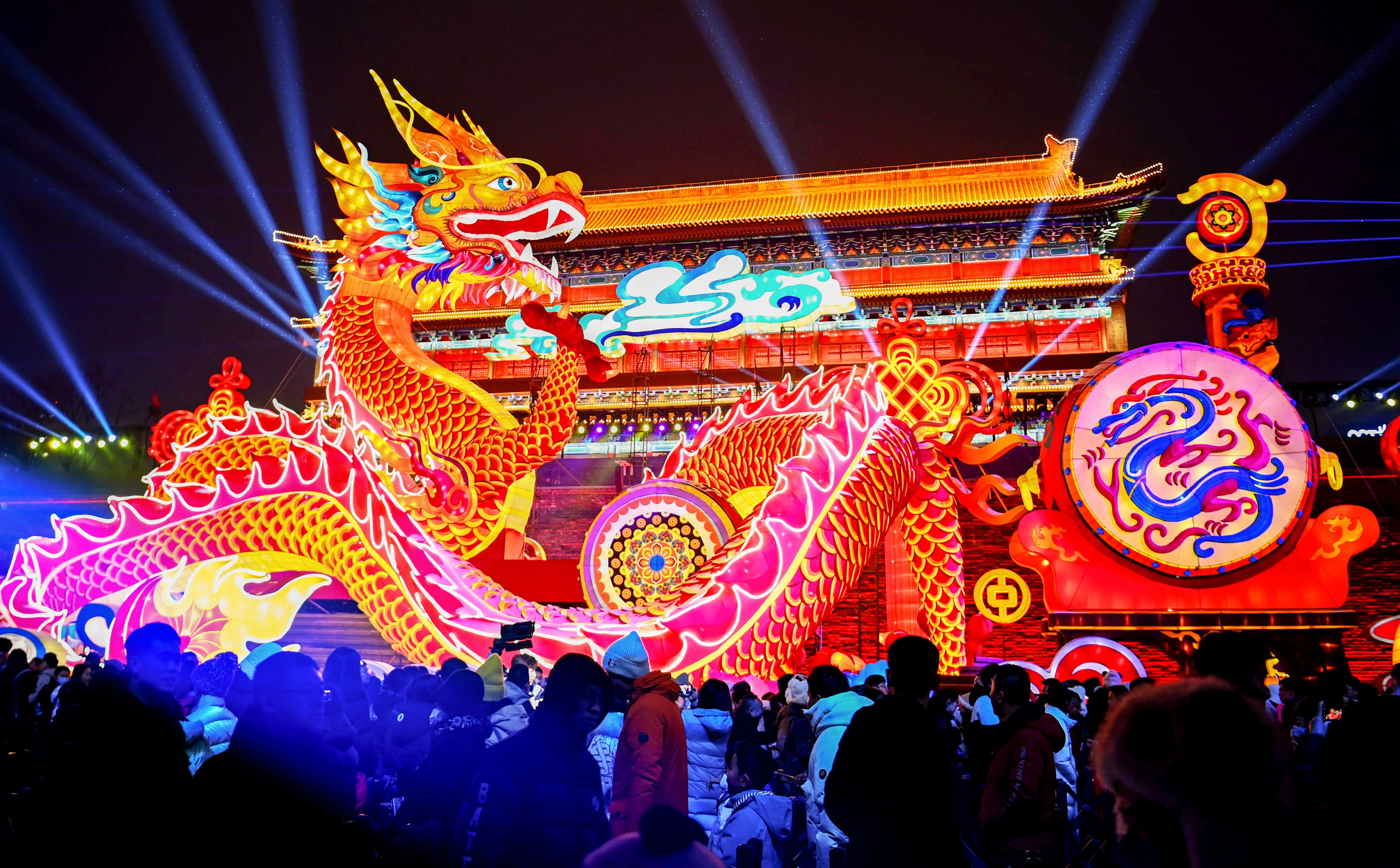 Lunar New Year decorations light up the city wall of Xian in Shaanxi province earlier this month. Photo: Xinhua
