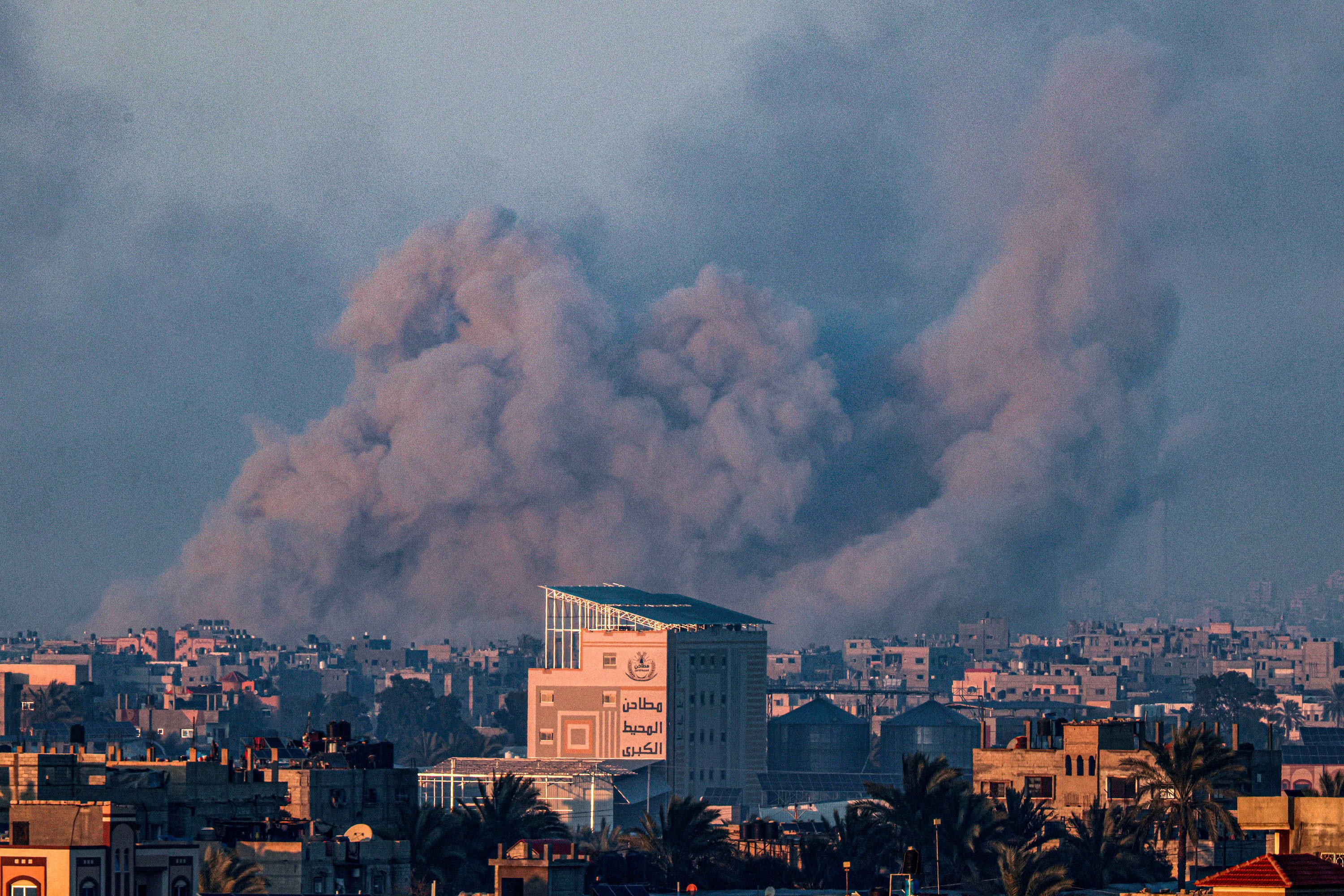 Smoke rises from an Israeli bombardment on Rafah in the southern Gaza Strip on Saturday. Photo: AFP/Getty Images/TNS