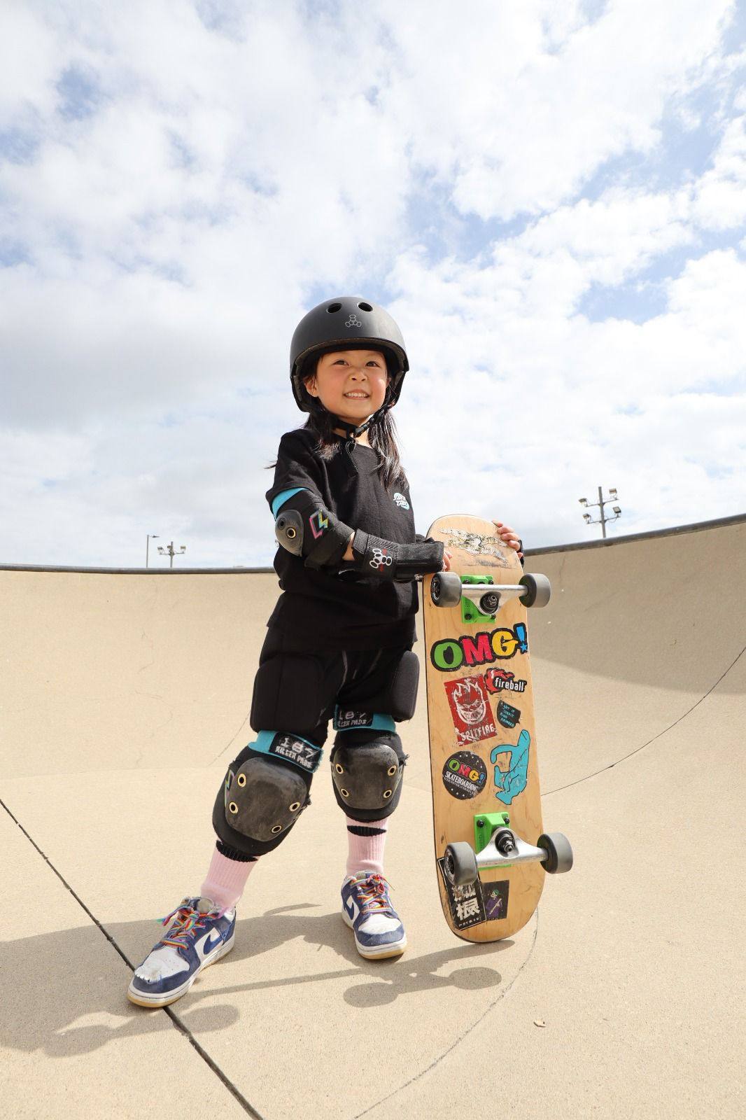 Felicity Leung may only be in kindergarten, but she is already on her way to becoming a skateboarding sensation. Photo: Handout