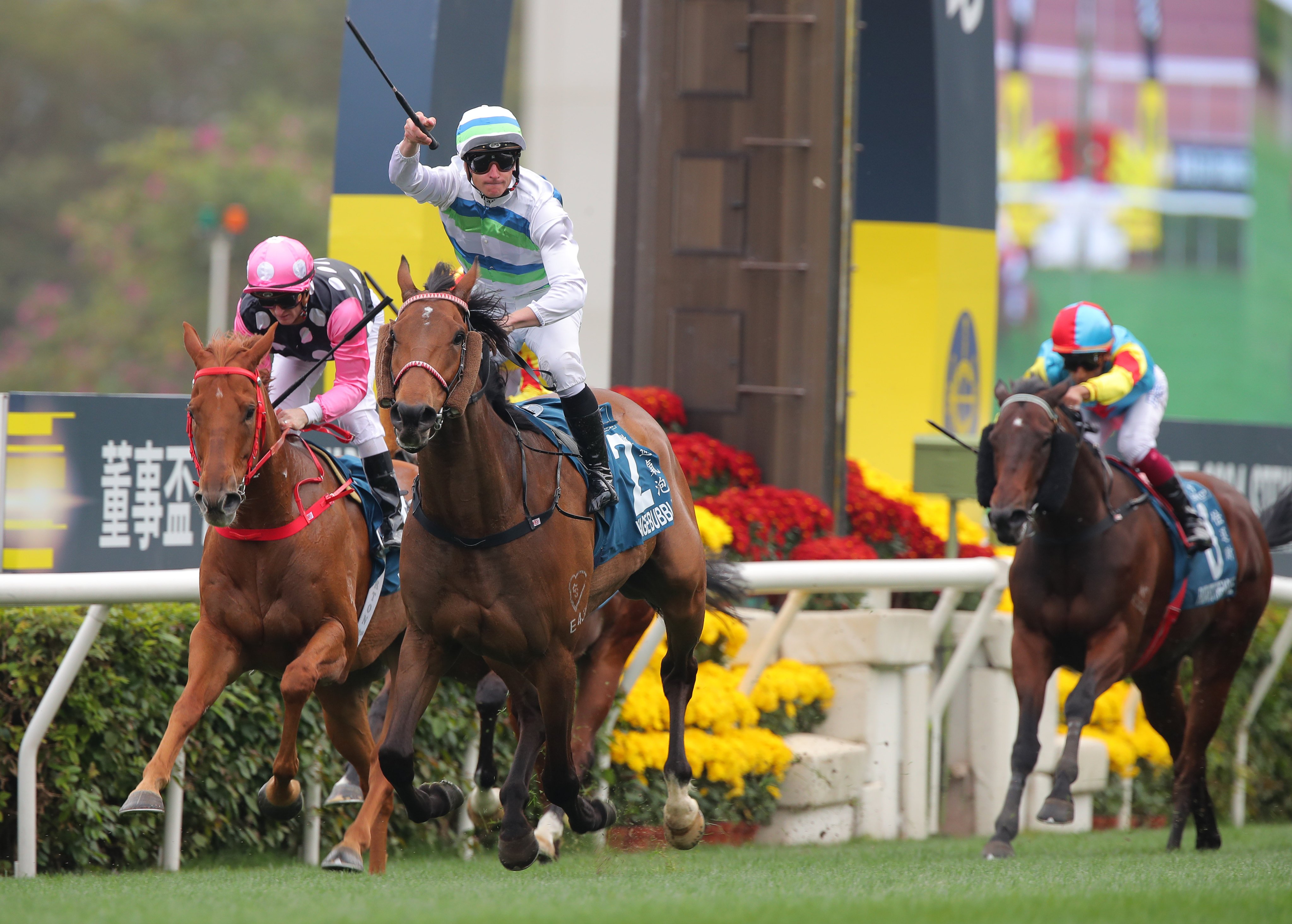 Voyage Bubble takes out last month’s Group One Stewards’ Cup (1,600m) under James McDonald. Photo: Kenneth Chan