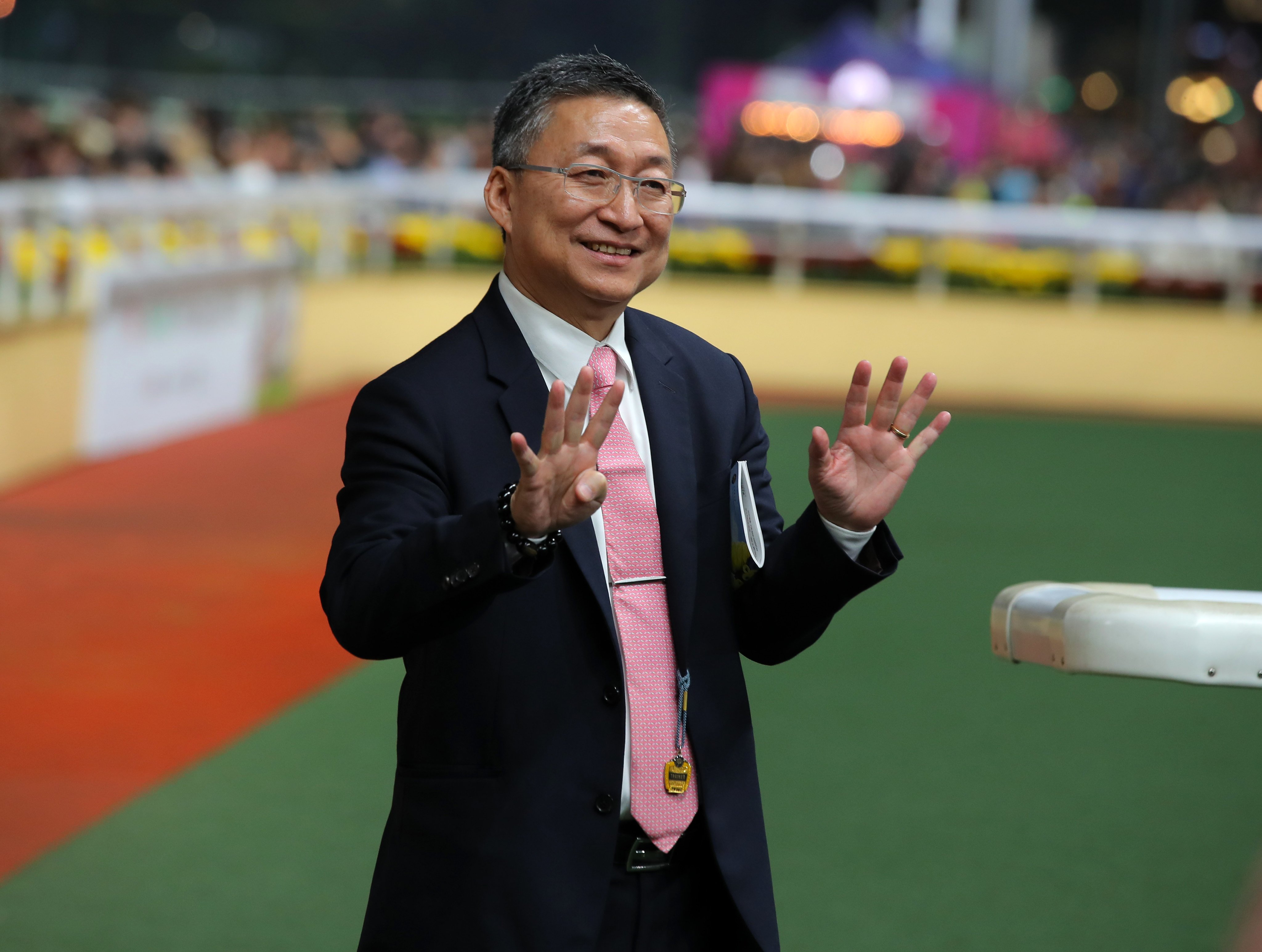 Francis Lui enjoys his 900th Hong Kong winner at Happy Valley on Thursday night. Photo: Kenneth Chan