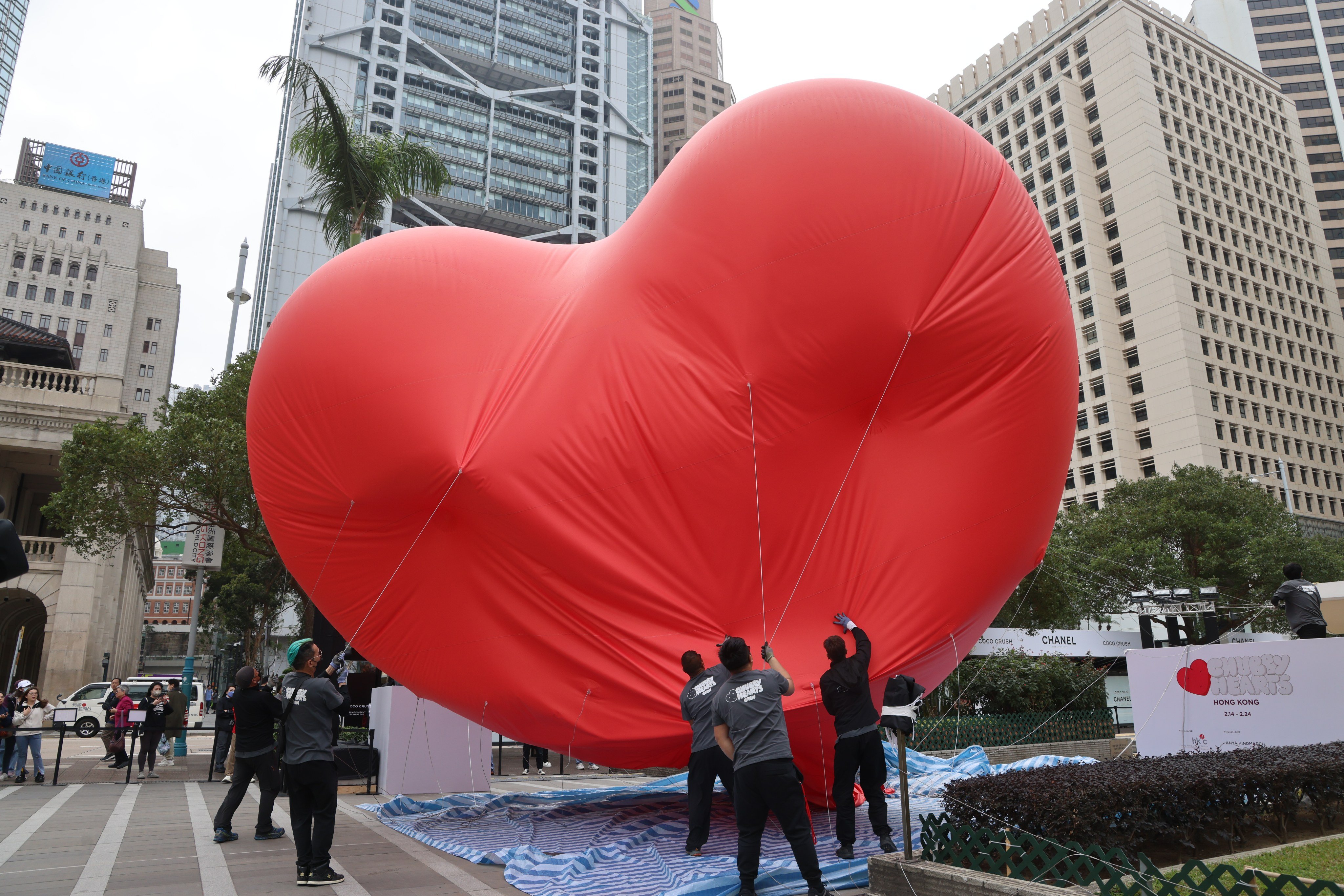 The “Chubby Hearts” display is by British designer Anya Hindmarch. Photo: Dickson Lee
