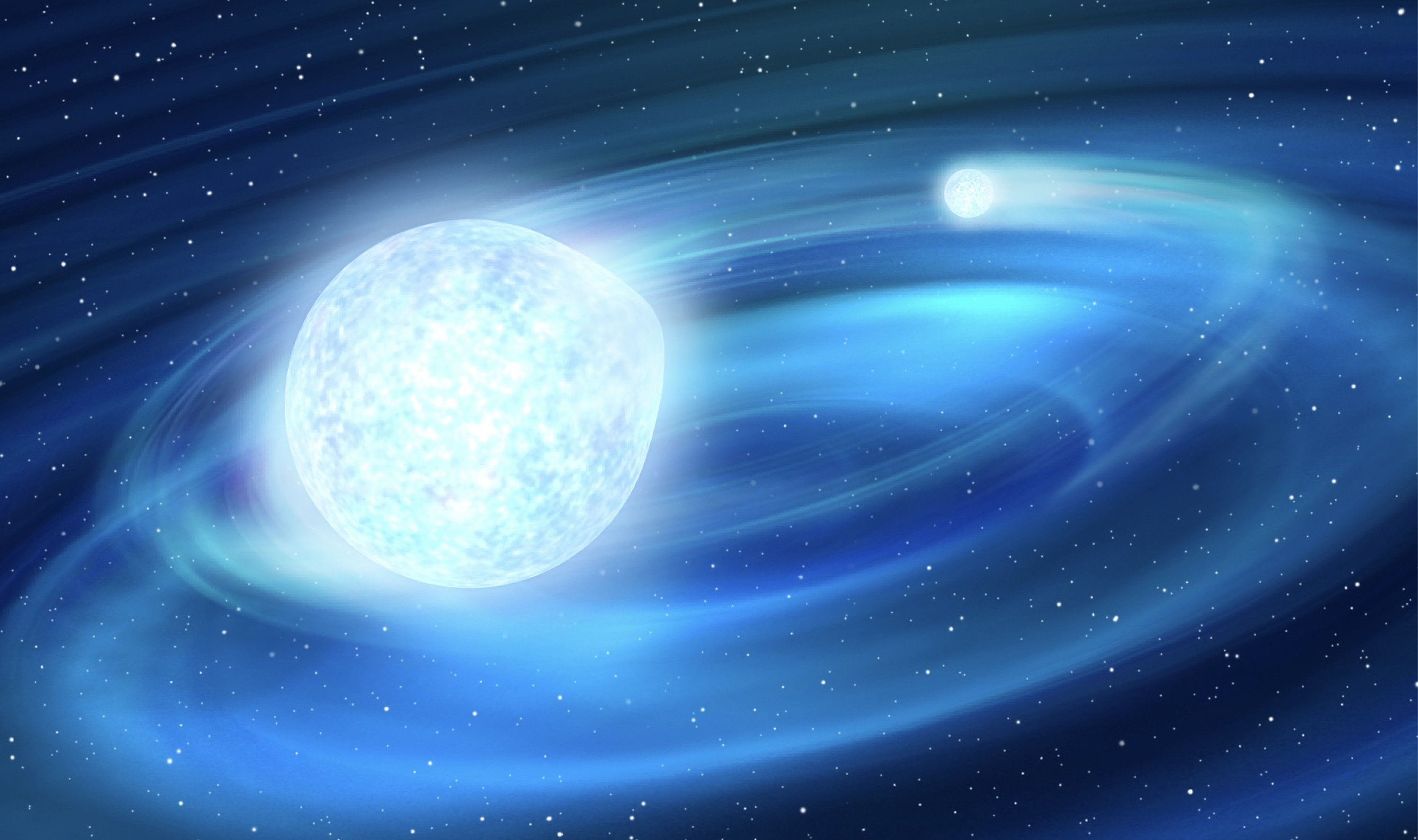 An artist’s impression of the binary star system detected by an international team led by researchers at Tsinghua University in China. Illustration: Beijing Planetarium
