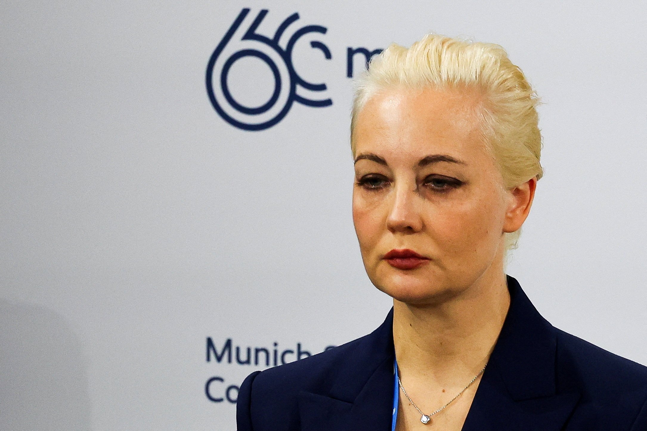 Yulia Navalnaya, wife of Alexei Navalny, at the Munich Security Conference in Germany on Friday, the day Navalny’s death was announced. Photo: AFP
