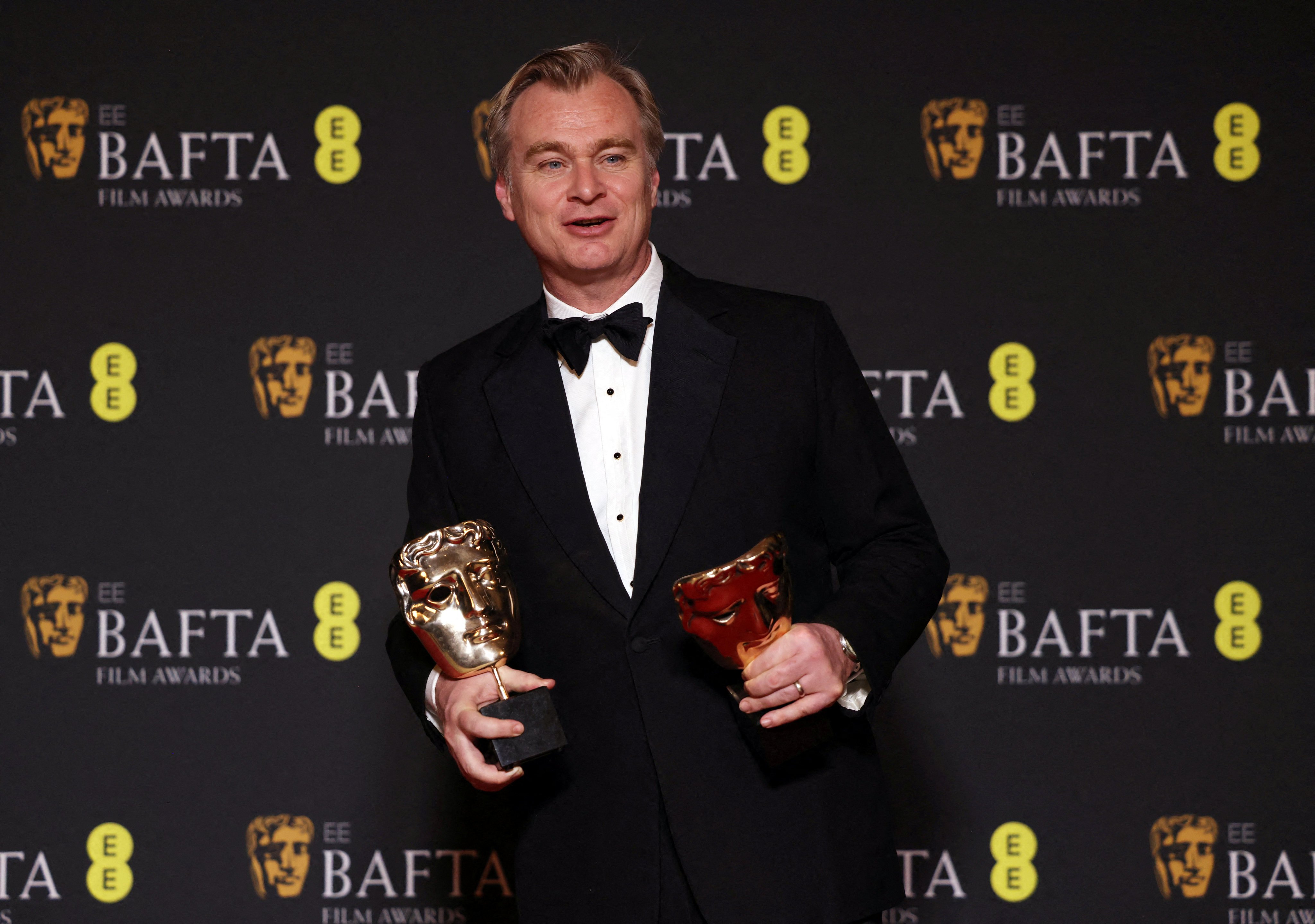 Christopher Nolan, winner of the awards for Director and Best Film for ‘Oppenheimer’. Photo: Reuters