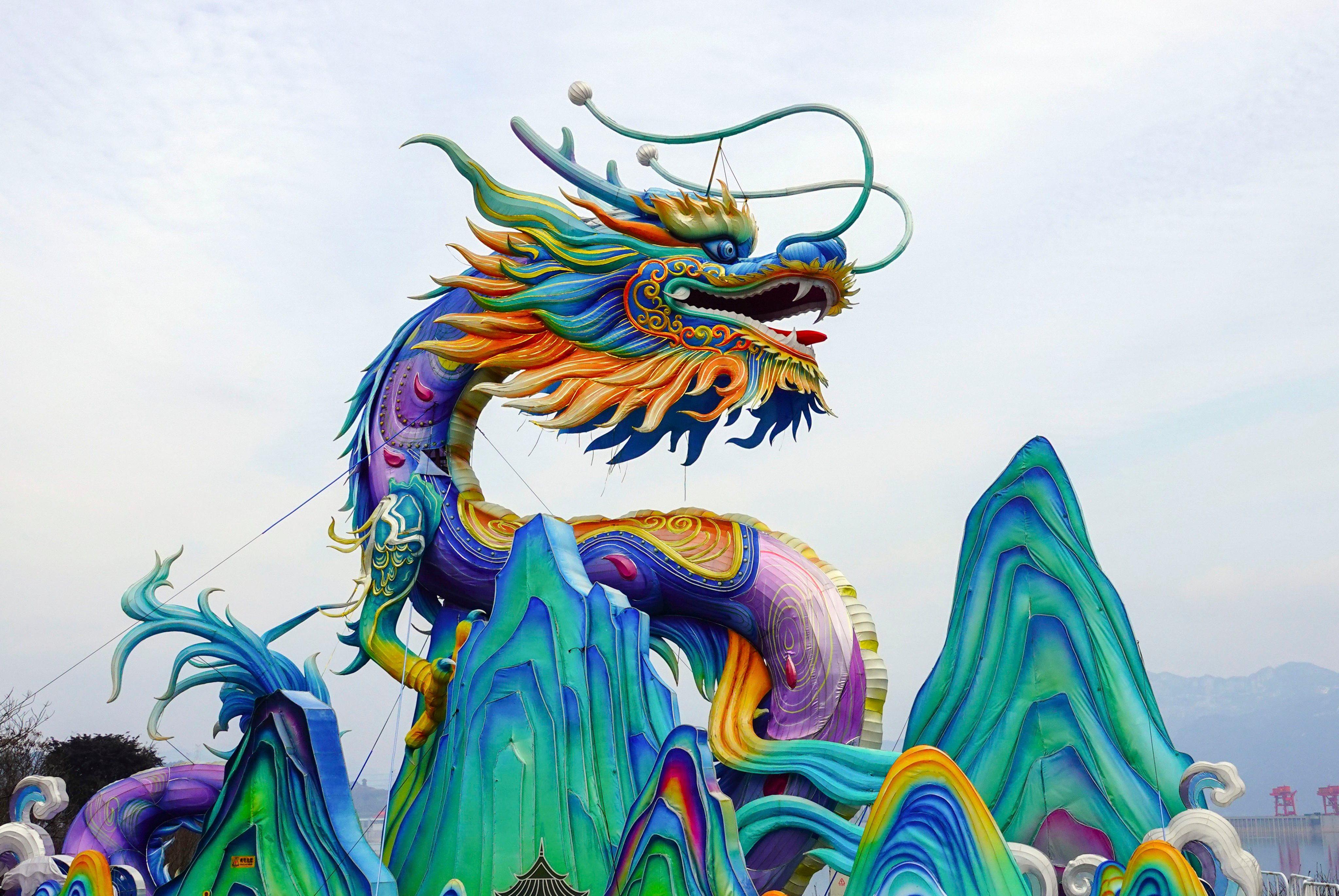 A dragon-shaped art installation in Yichang, Hubei Province, China. Photo: Getty Images
