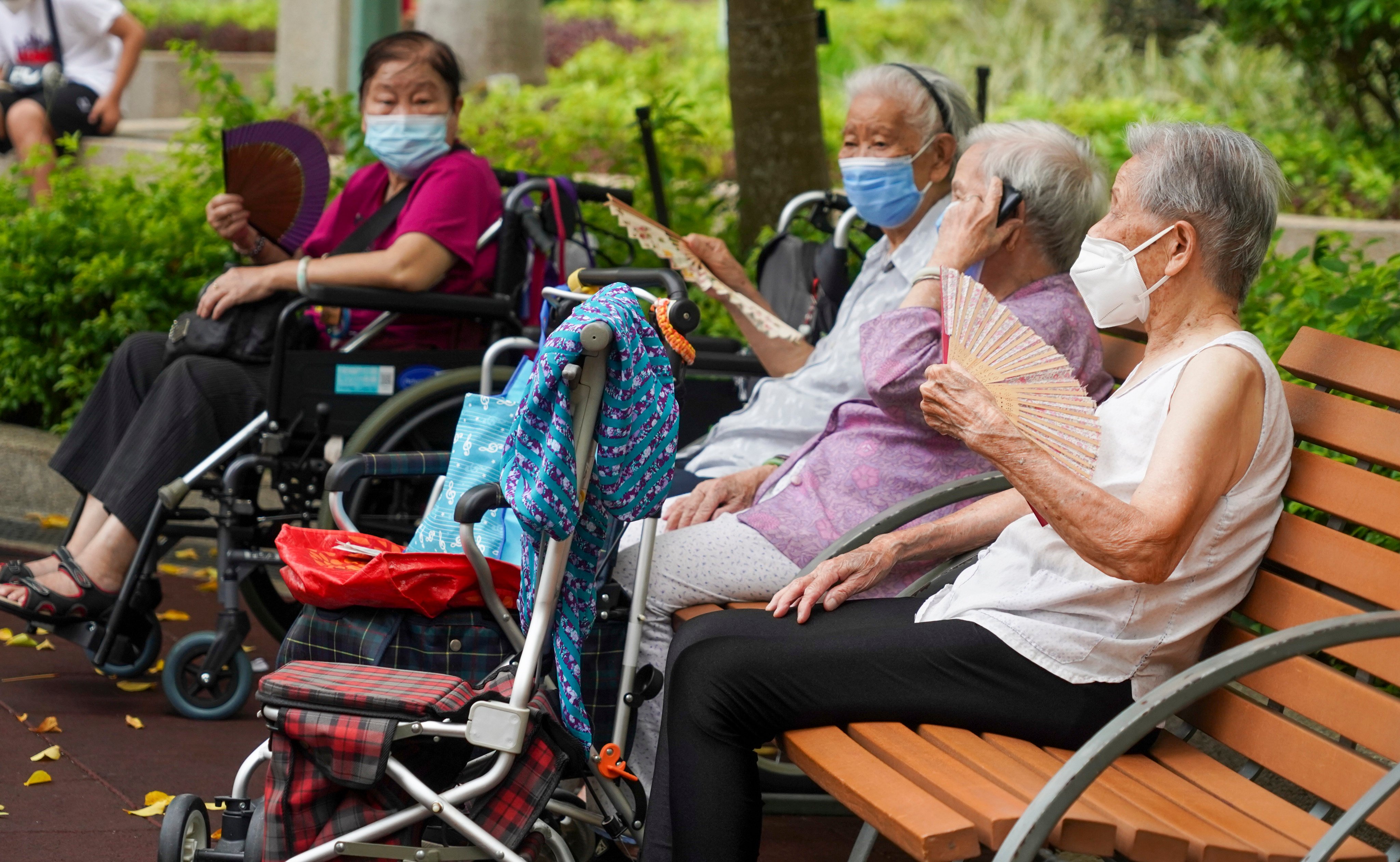 Elderly in Tin Shui Wai. Health officials said they hoped the elderly healthcare voucher scheme could benefit residents who were retiring in the bay area and those living in Hong Kong who wanted to use dentists across the border. Photo: Felix Wong