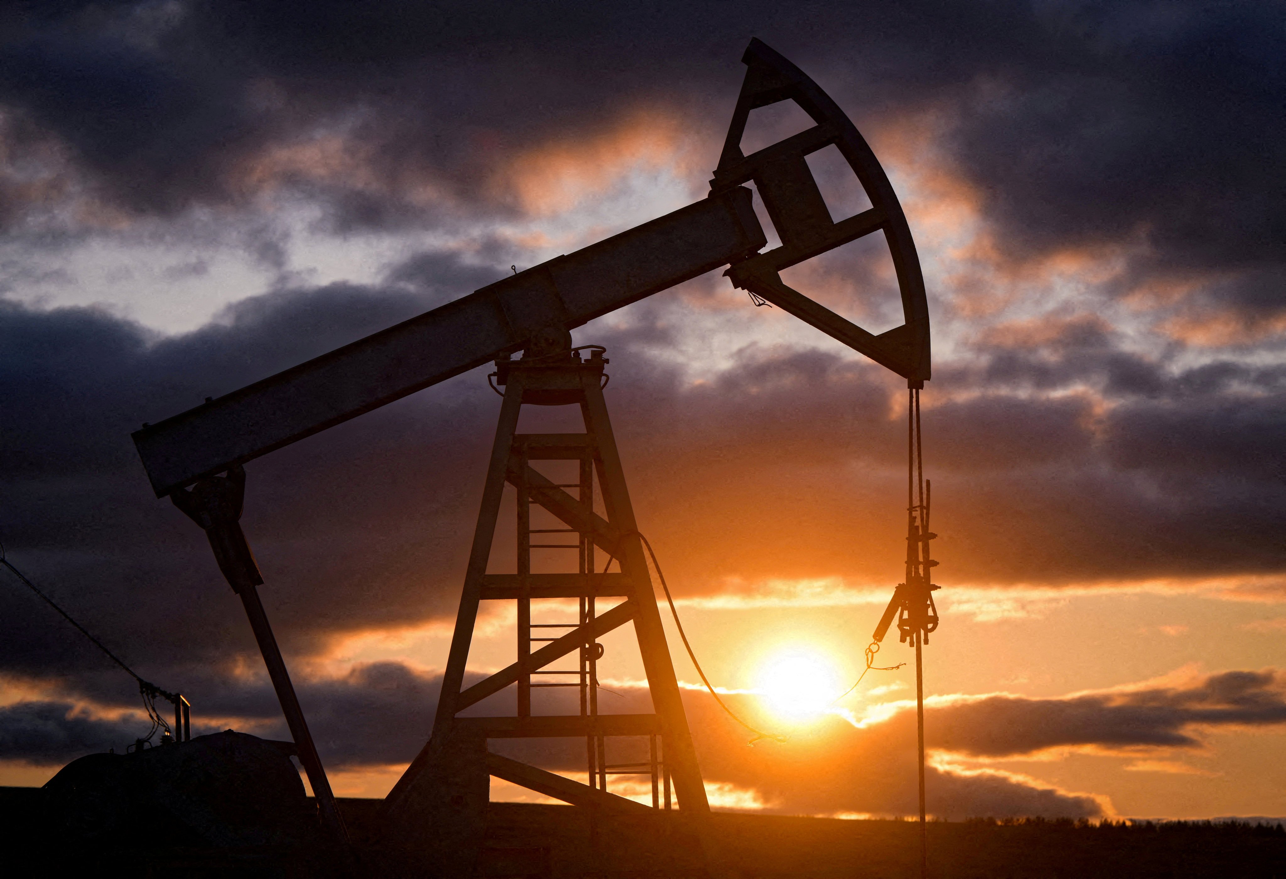 An oil pump jack outside Almetyevsk in the Republic of Tatarstan, Russia. On Monday three tankers with Russian Sokol oil, which had been stranded at sea due to Western sanctions, started to move towards China and India. Photo: Reuters