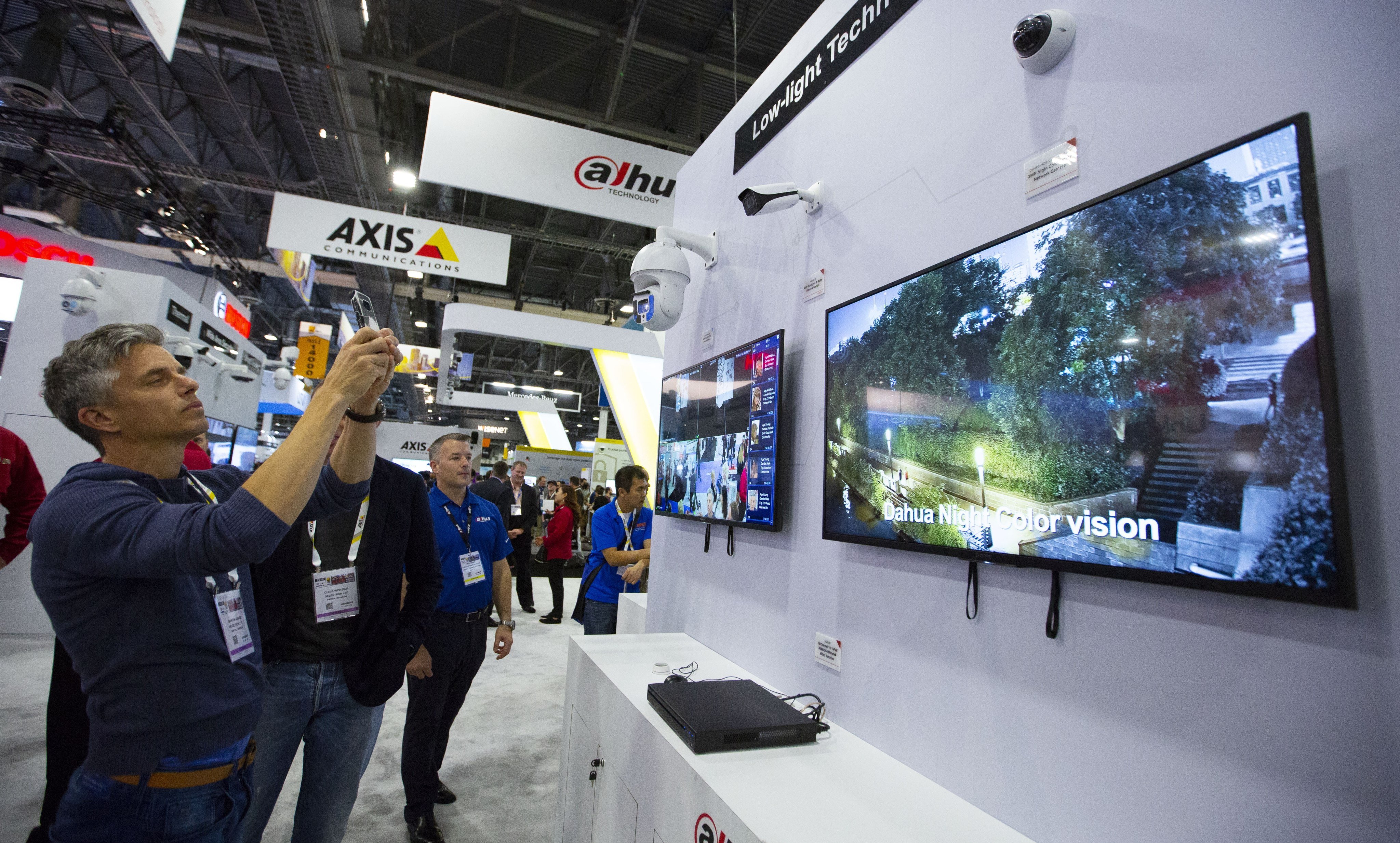The booth of Zhejiang Dahua Technology at the International Security Conference and Exposition (ISC West) in Las Vegas on April 10, 2019. Photo: Xinhua.