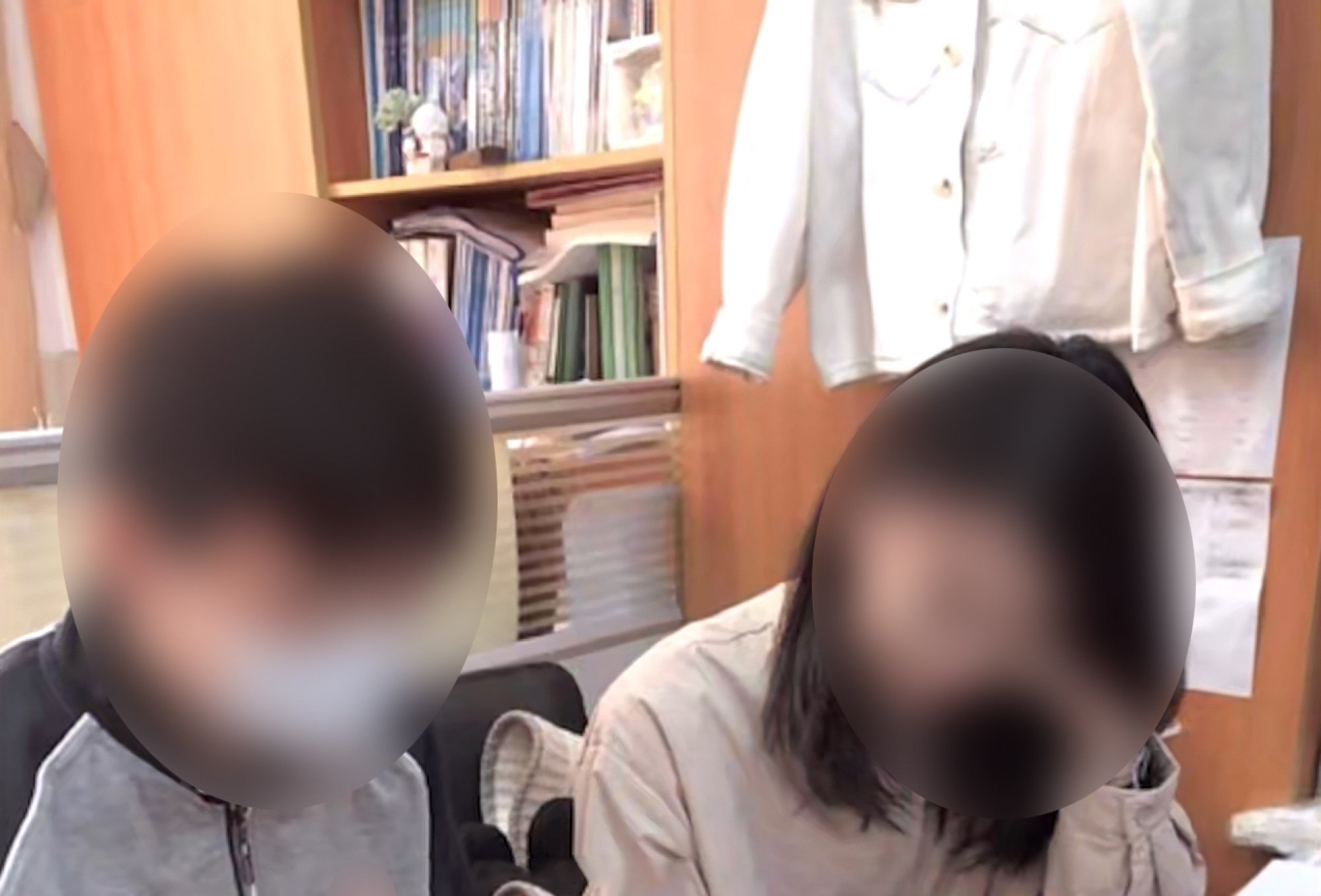 The teacher and pupil in a tutoring session together. She has been suspended from her job pending an investigation. Photo: Douyin