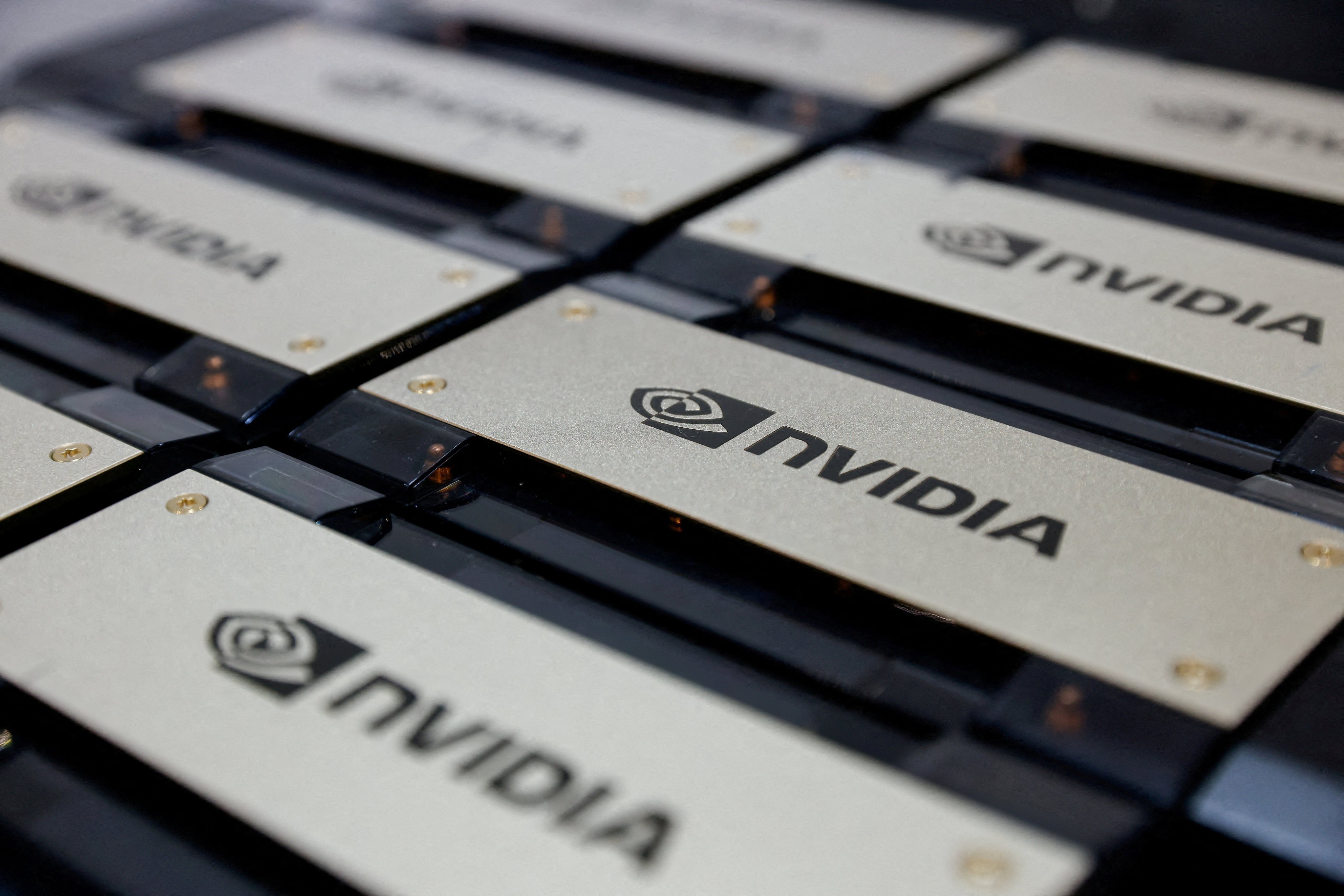 Nvidia products on display at the annual Foxconn Tech Day in Taipei, Taiwan October 18, 2023. Photo: Reuters