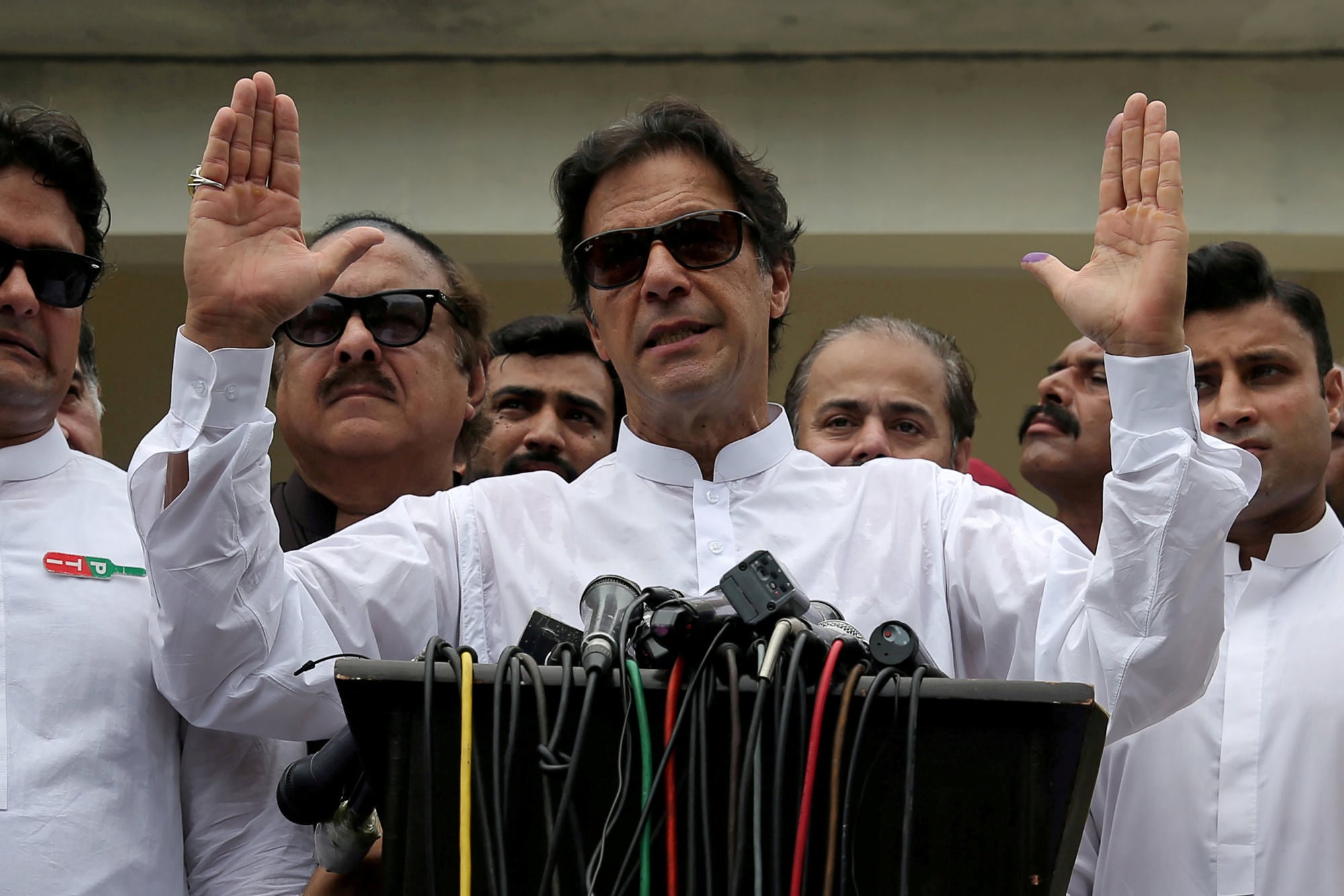 Cricket star-turned-politician Imran Khan, chairman of Pakistan Tehreek-e-Insaf (PTI) in 2018. Photo: Reuters