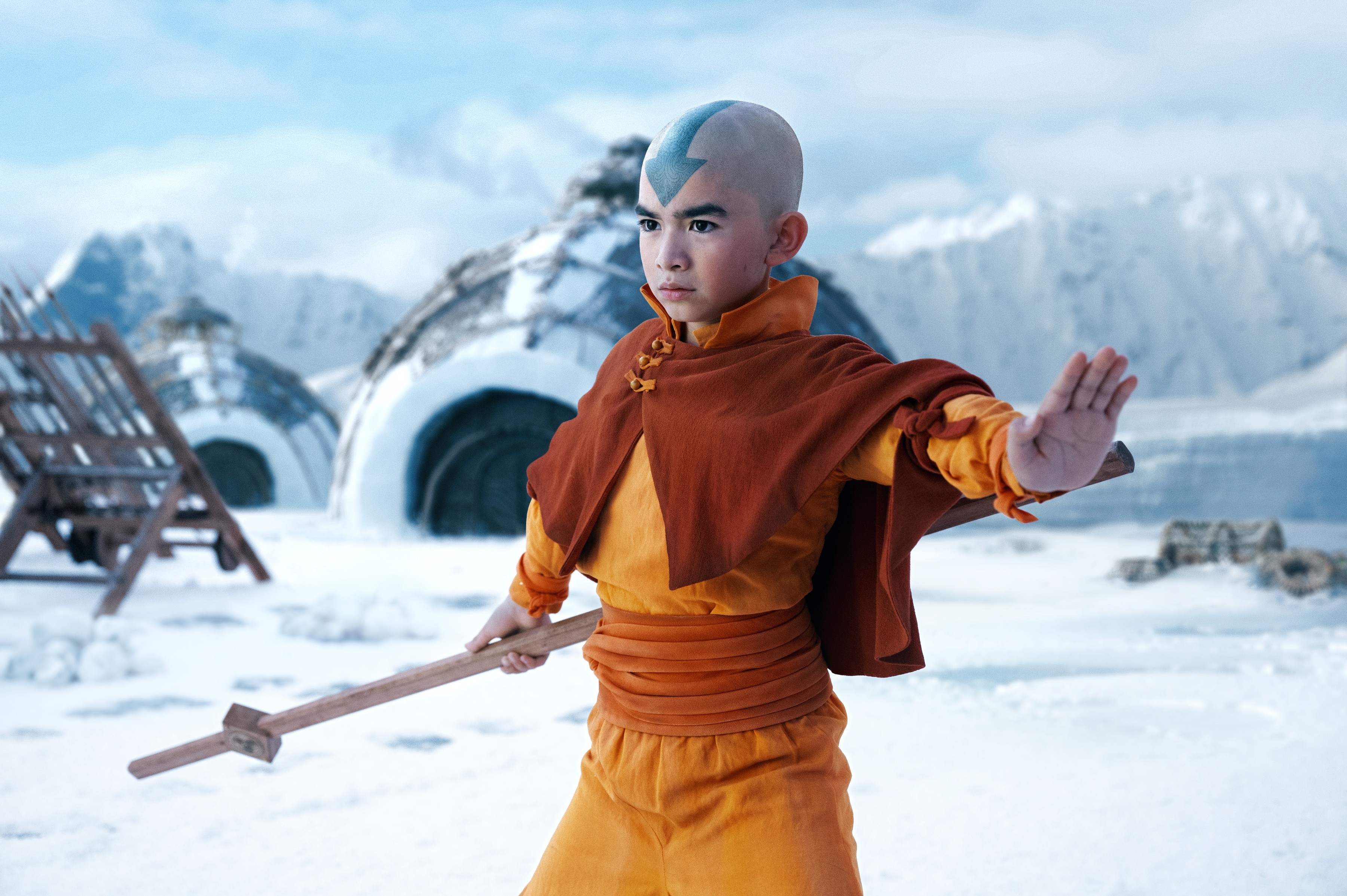 Gordon Cormier as Aang in a still from Avatar: the Last Airbender. The eight-episode adventure on Netflix is a faithful adaptation of the original animated series. Photo: Netflix
