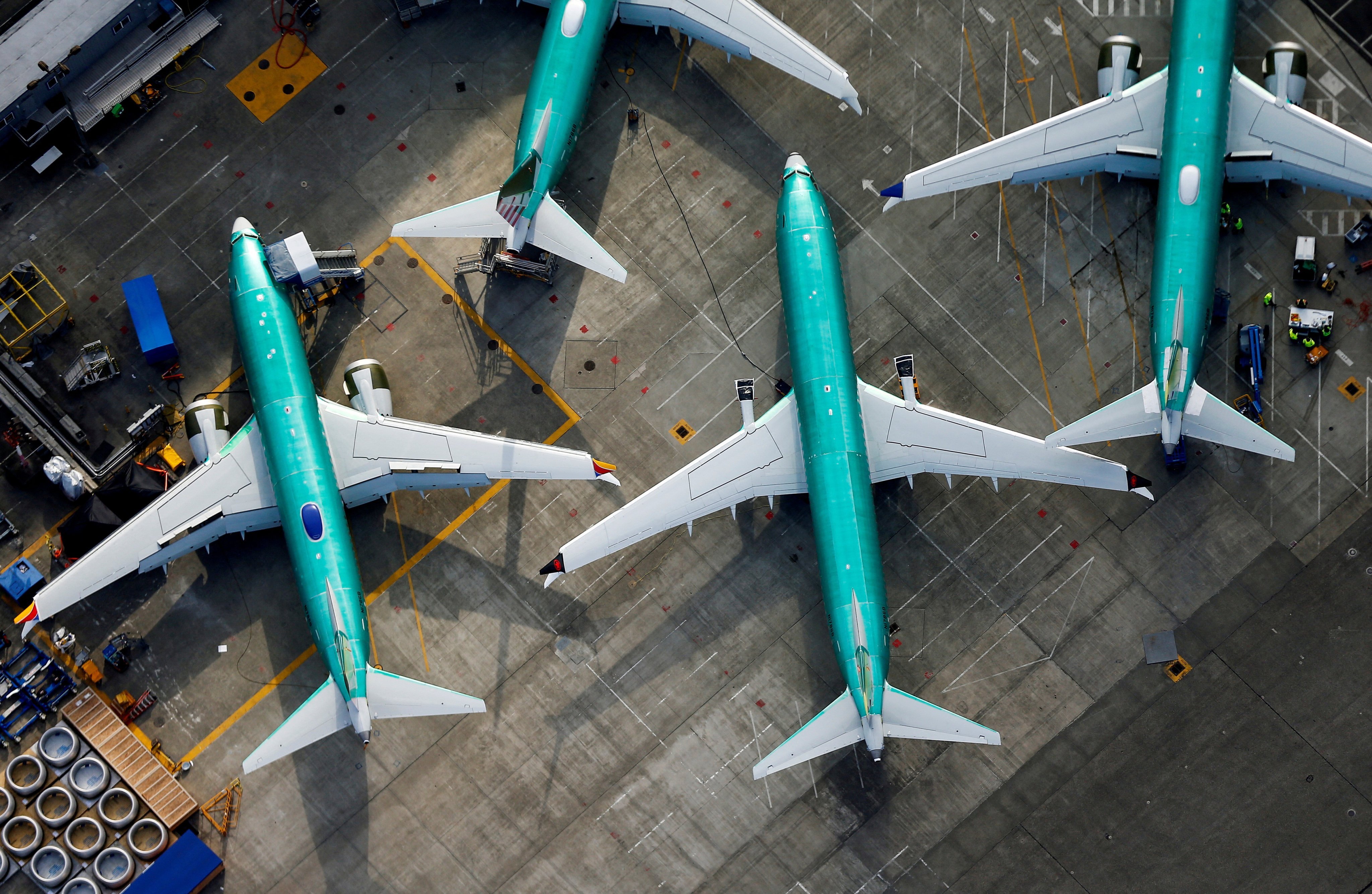 Boeing 737 Max planes are parked on the tarmac at the company’s factory in Renton, Washington, in March 2019. Photo: Reuters