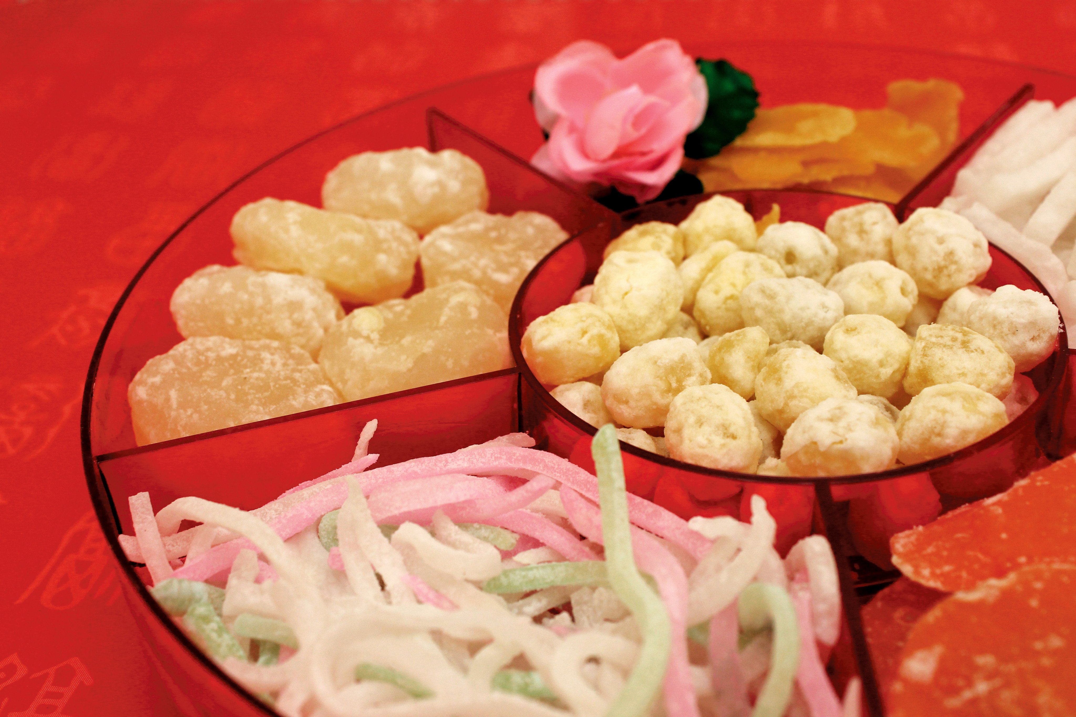 The traditional Chinese candy box for Lunar New Year has lots of sweet treats. Photo: Shutterstock