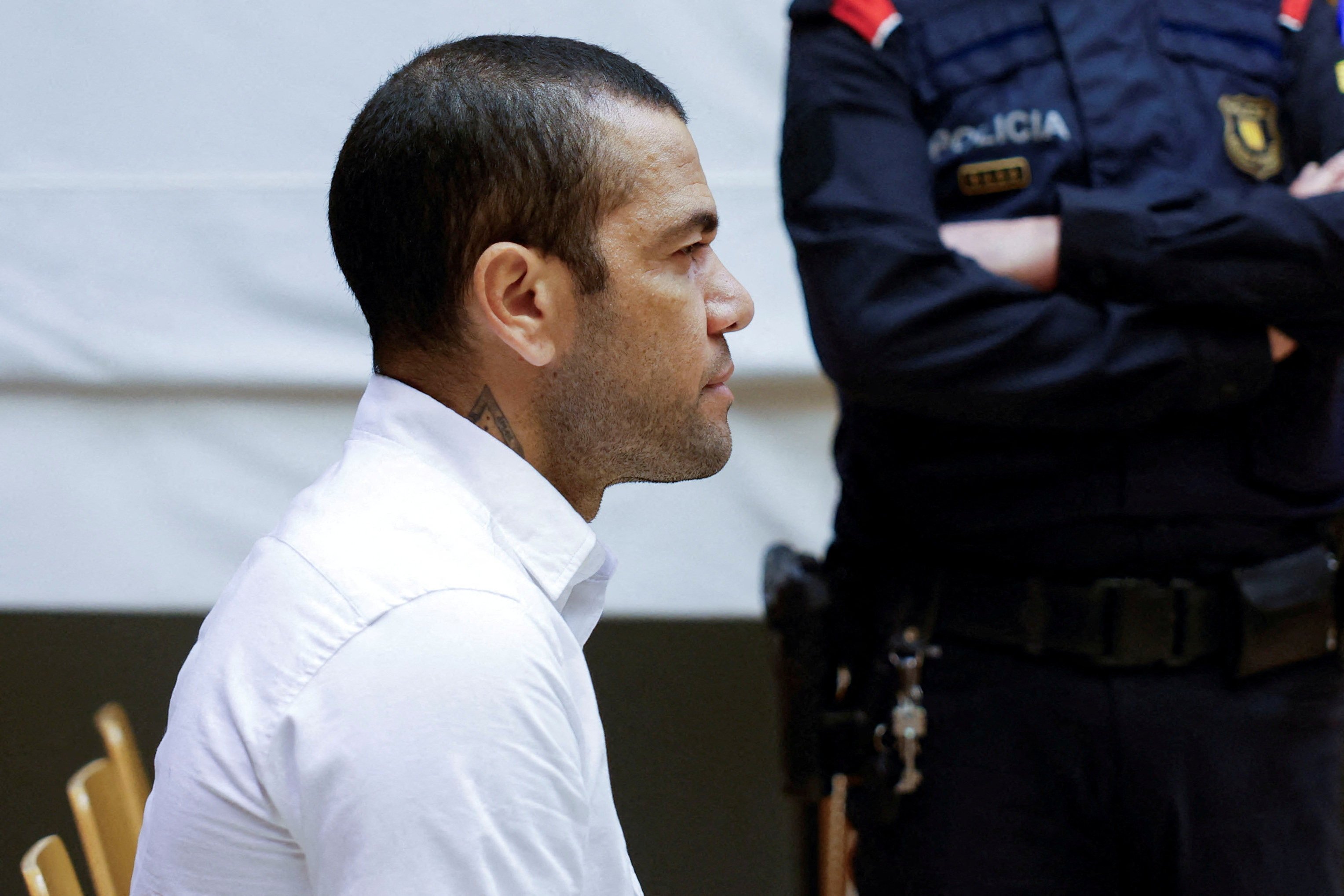 Dani Alves sits in court during his trial in Barcelona. Photo: Reuters