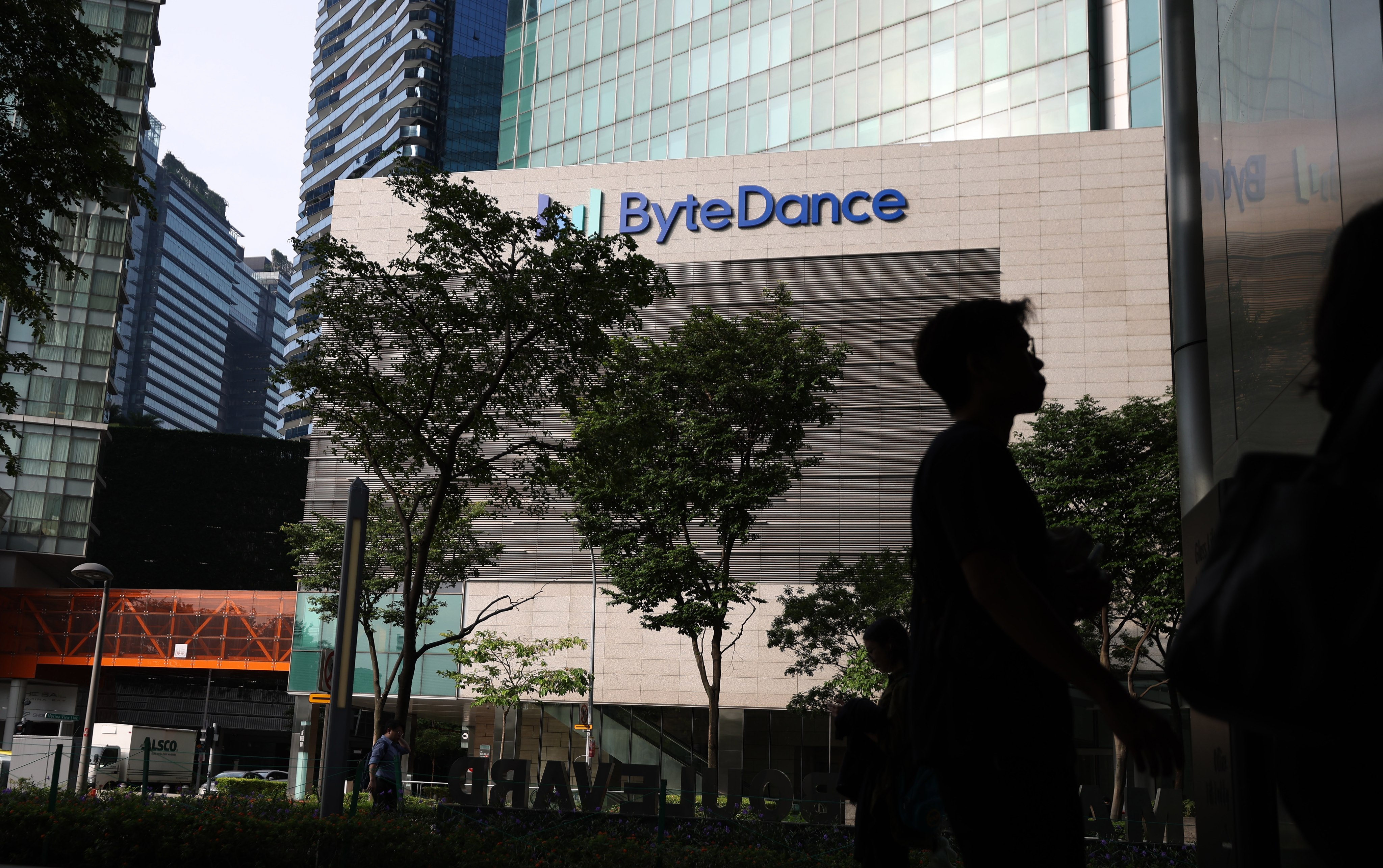The ByteDance logo seen on the facade of its office building in Singapore on August 29, 2023. Photo: EPA-EFE