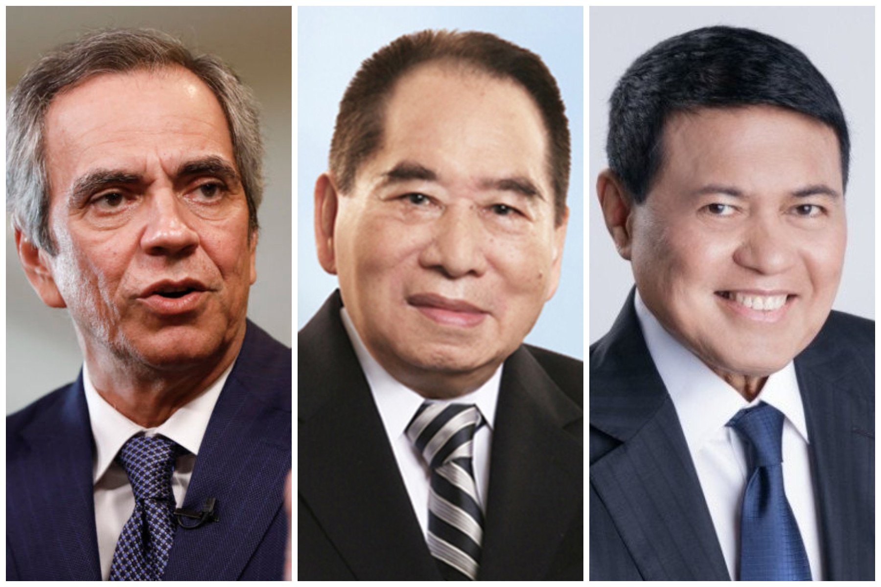 Enrique Razon Jr, Henry Sy and Manuel Villar are some of the richest billionaires in the Philippines. Photos: @GlobalGamingBiz, @UPVOfficial/X; SM Investments