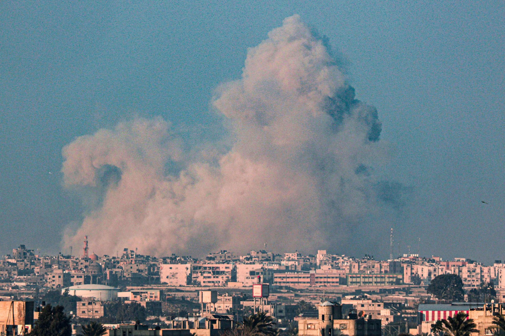Smoke billows following Israeli bombardment in Rafah in the southern Gaza Strip. Photo: AFP