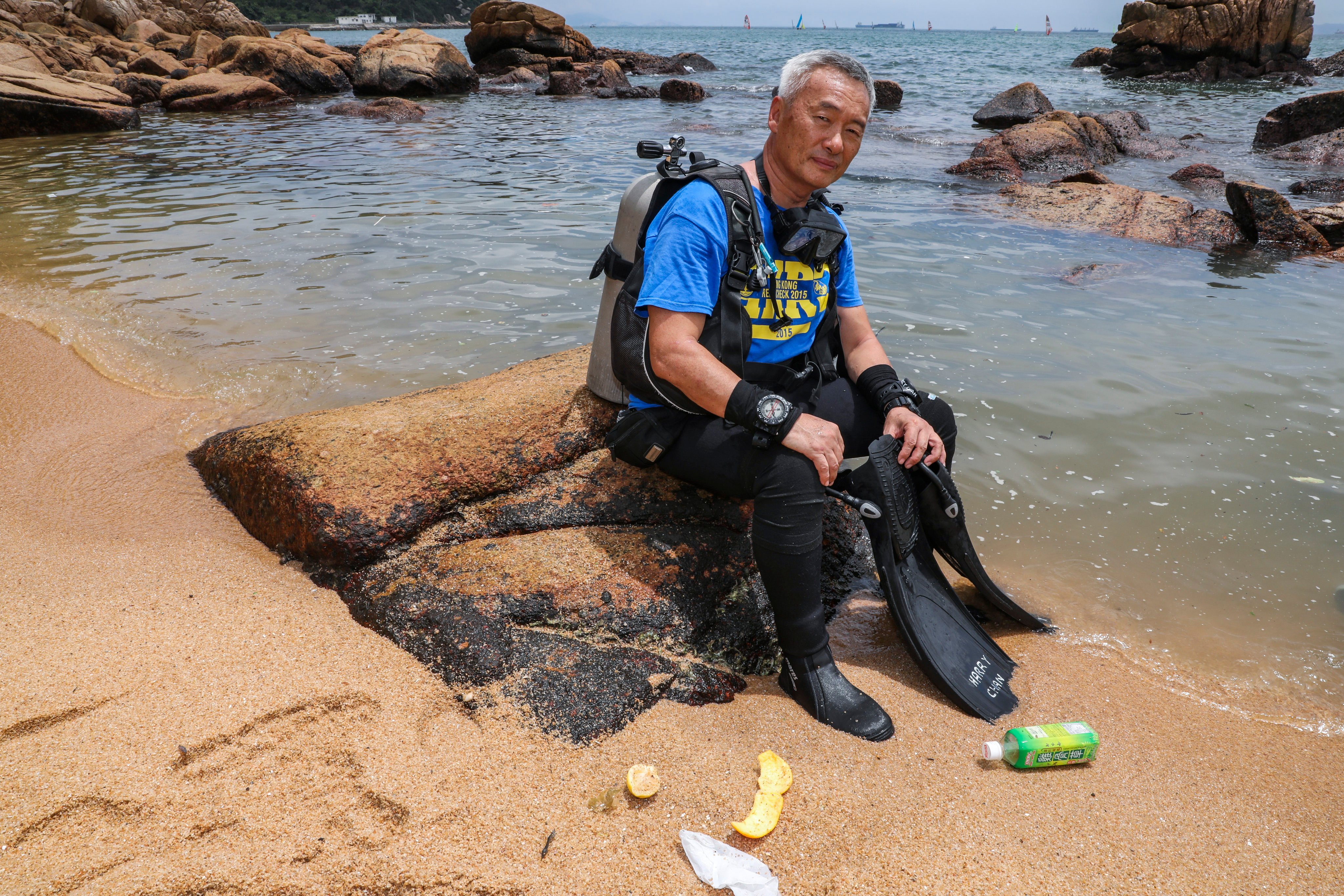 Harry Chan, “Hong Kong’s ghost net hunter”, talks about nearly being sold as a baby, why he tried to get expelled, how his business bloomed and then went bust, and finally finding peace under water. Photo: K. Y. Cheng