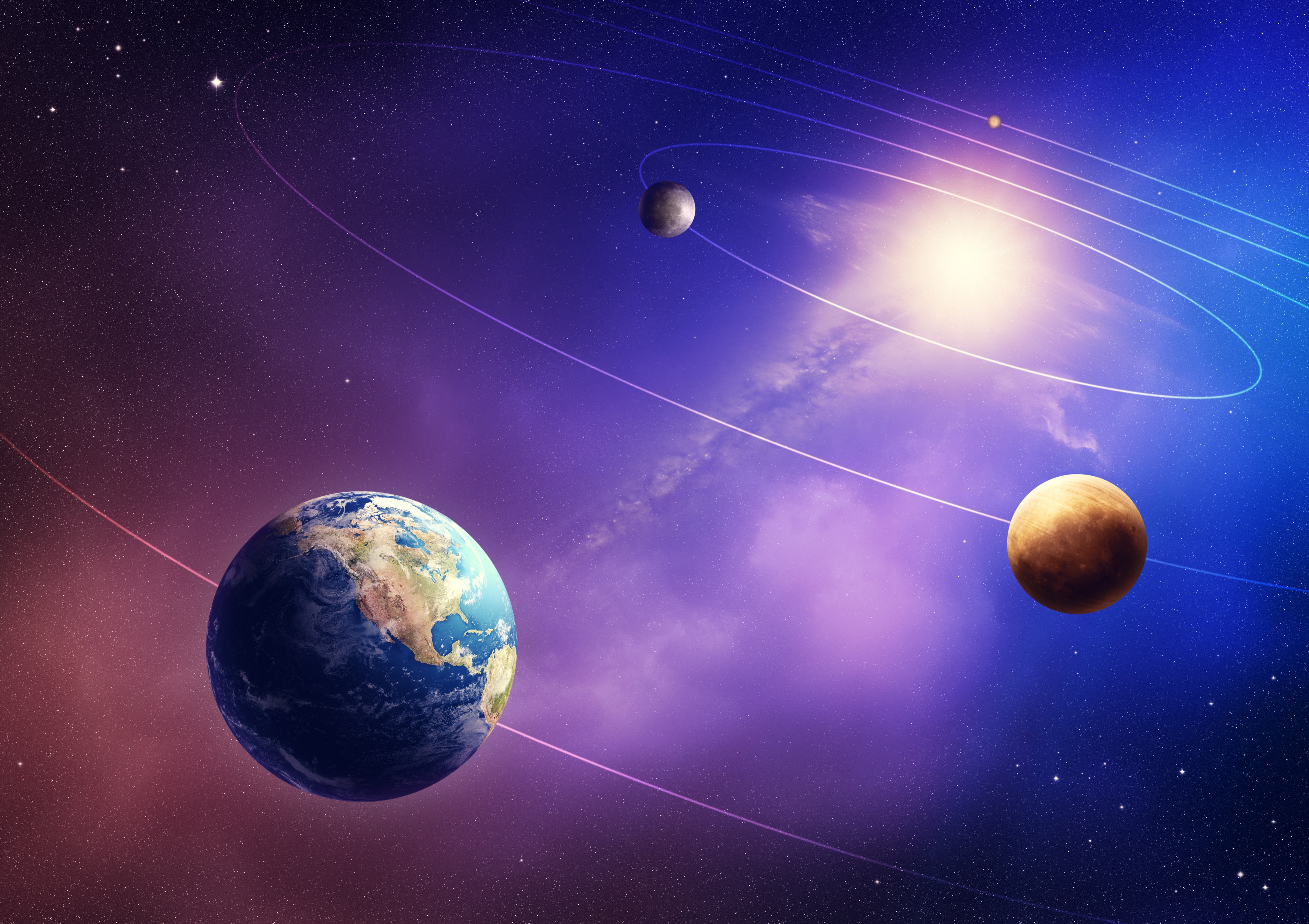 Inner four solar system planets (Elements of this image furnished by NASA- earthmap  http://visibleearth.nasa.gov) Photo: Shutterstock