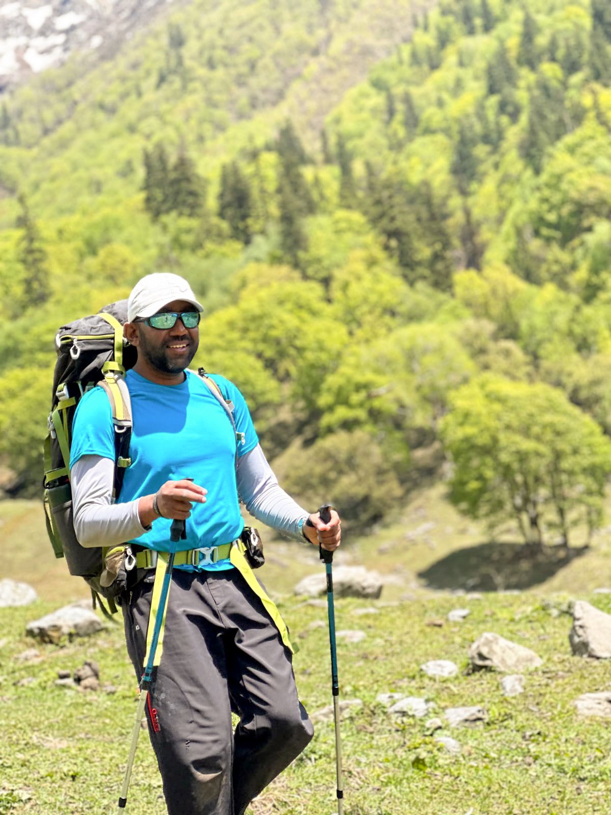 Rency Thomas began his journey on foot at the source of the Ganges in Uttarakhand. Photo: Rency Thomas