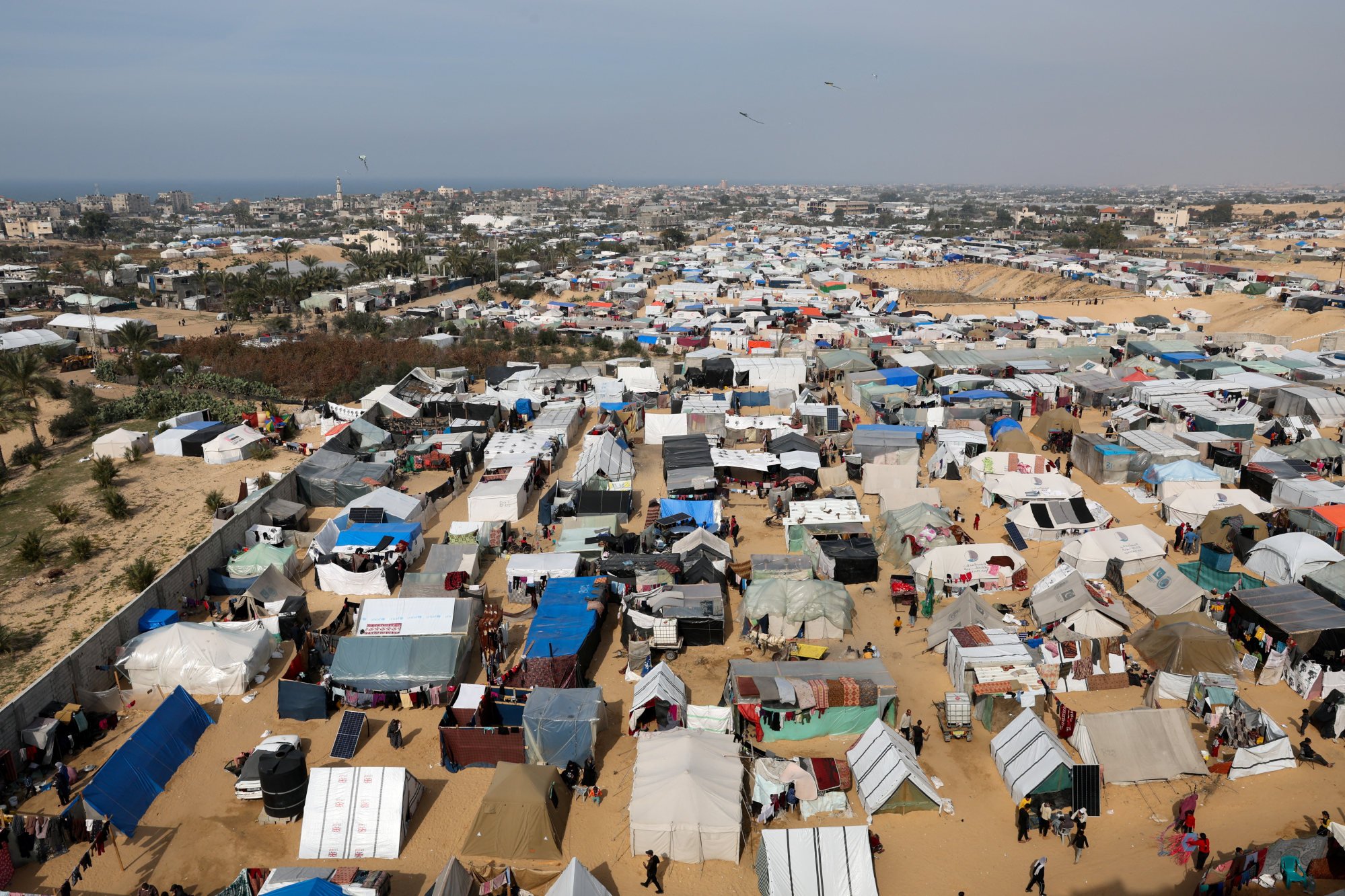 Displaced Palestinians shelter at a tent camp in Rafah in the southern Gaza Strip. Photo: Reuters