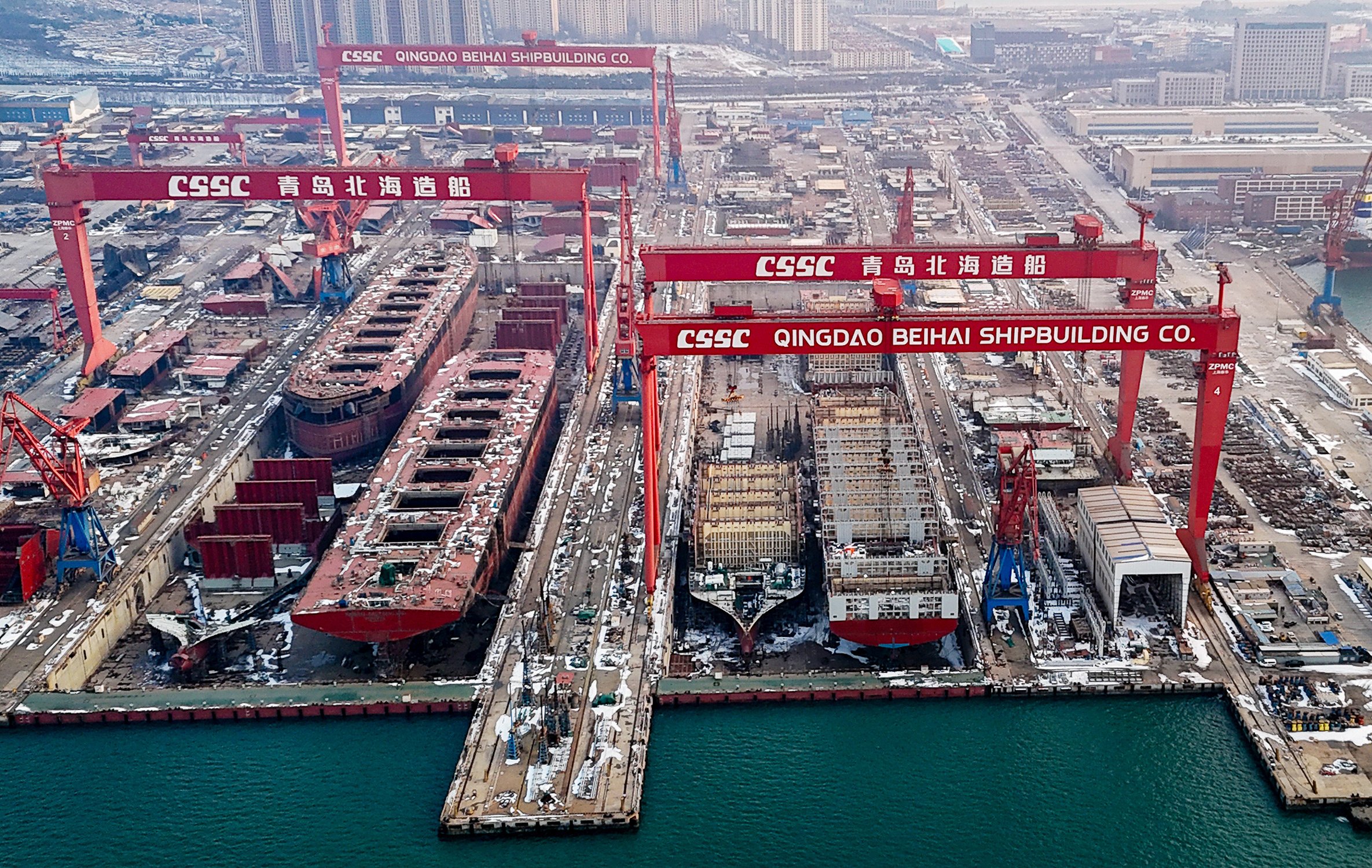 A study has found that China’s shipyards are achieving rapid growth despite US sanctions, thanks to technological progress and a complete industrial chain. Photo: Getty Images