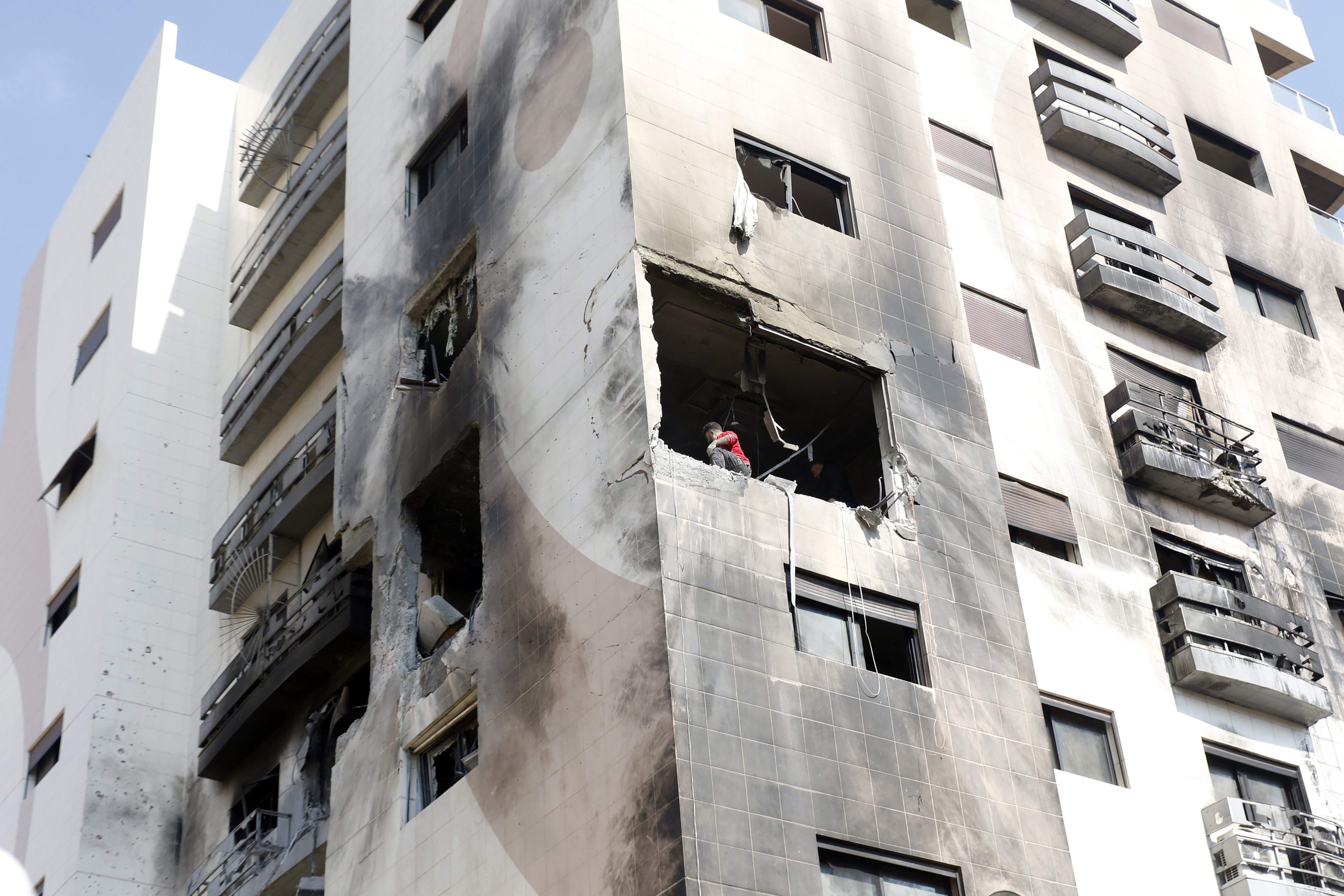 A damaged building following a Israeli missile strike in Damascus, Syria. Photo EPA-EFE
