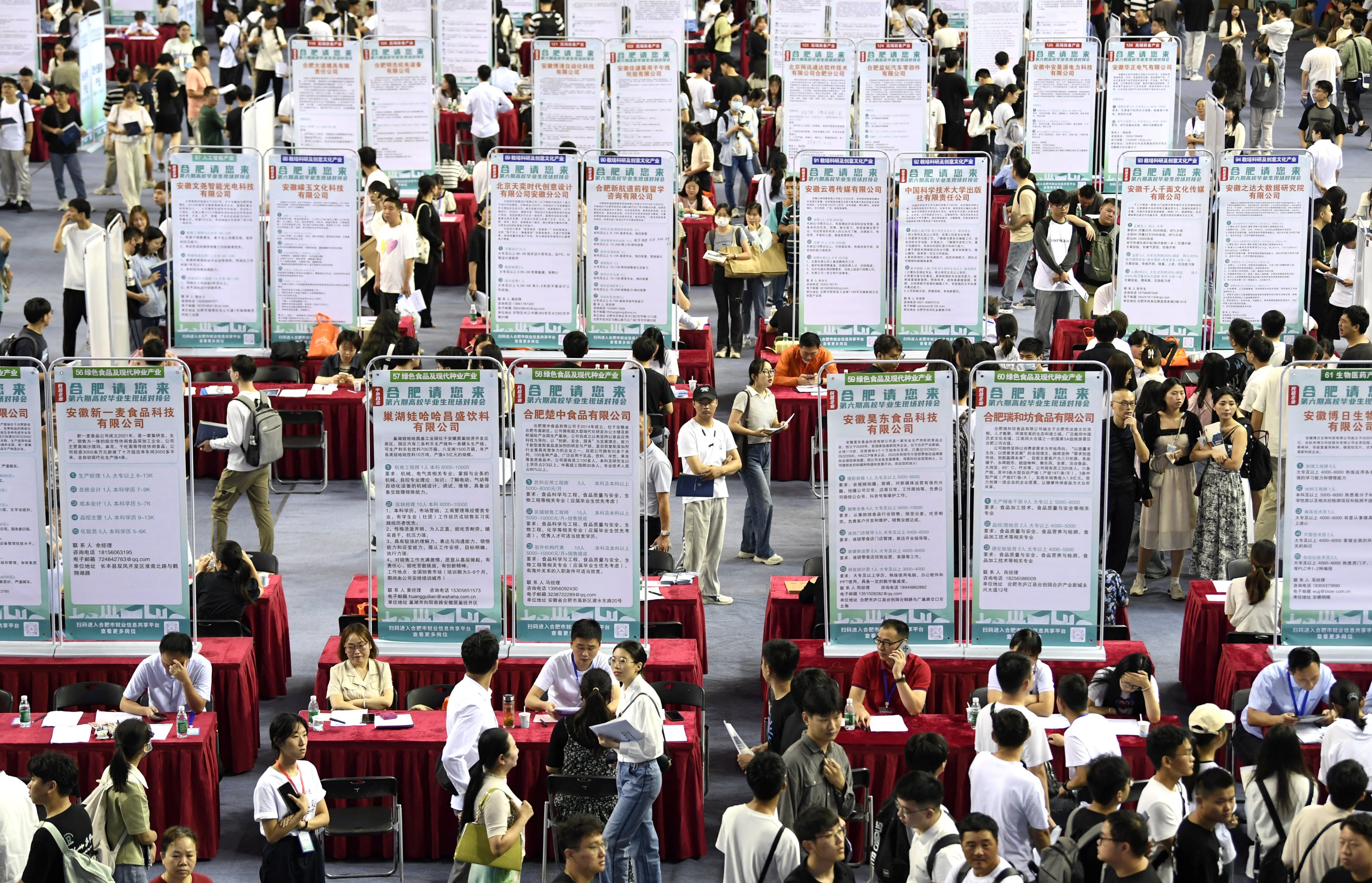 A job fair for university graduates in Hefei, Anhui province in China. Photo: China Daily via Reuters