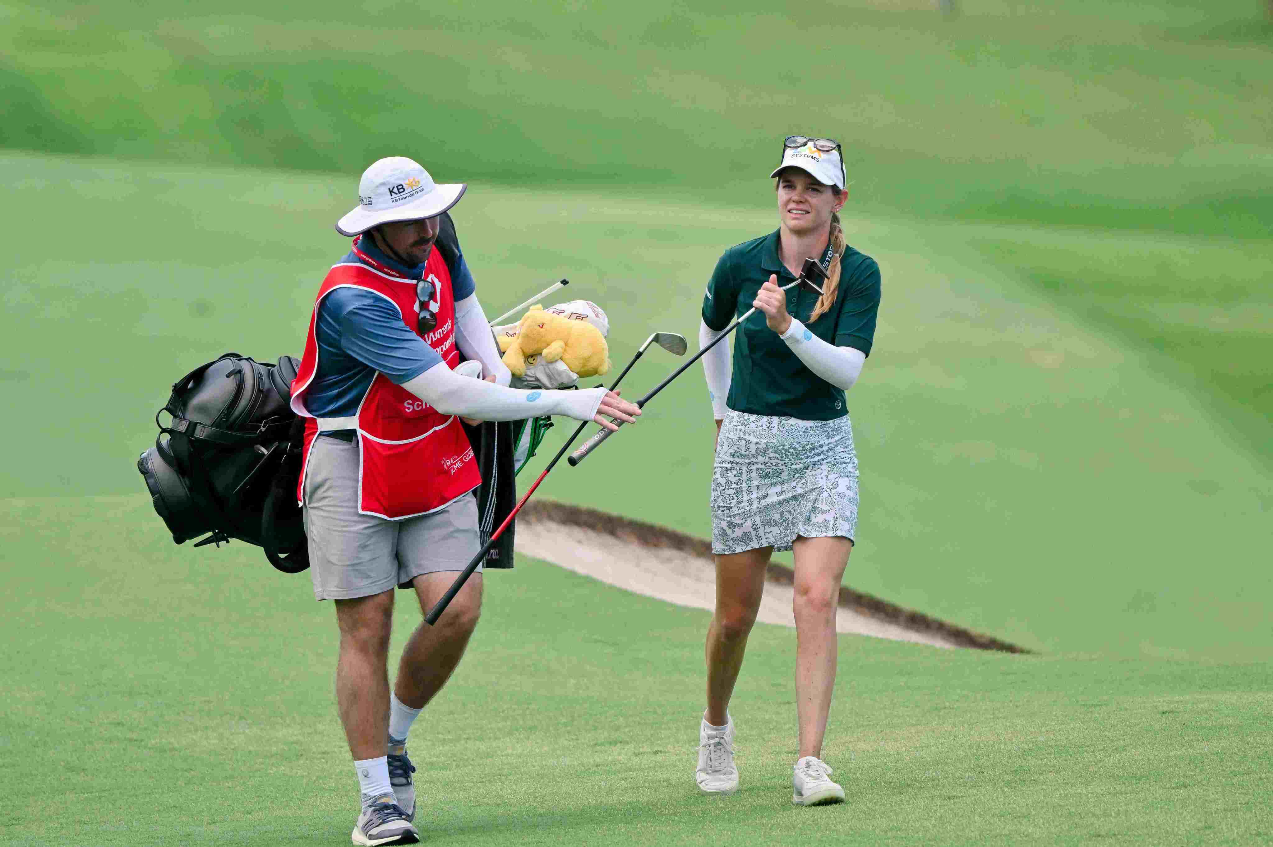 American Sarah Schmelzel grabbed the early lead at the HSBC Women’s World Championship in Singapore. Photo: Handout