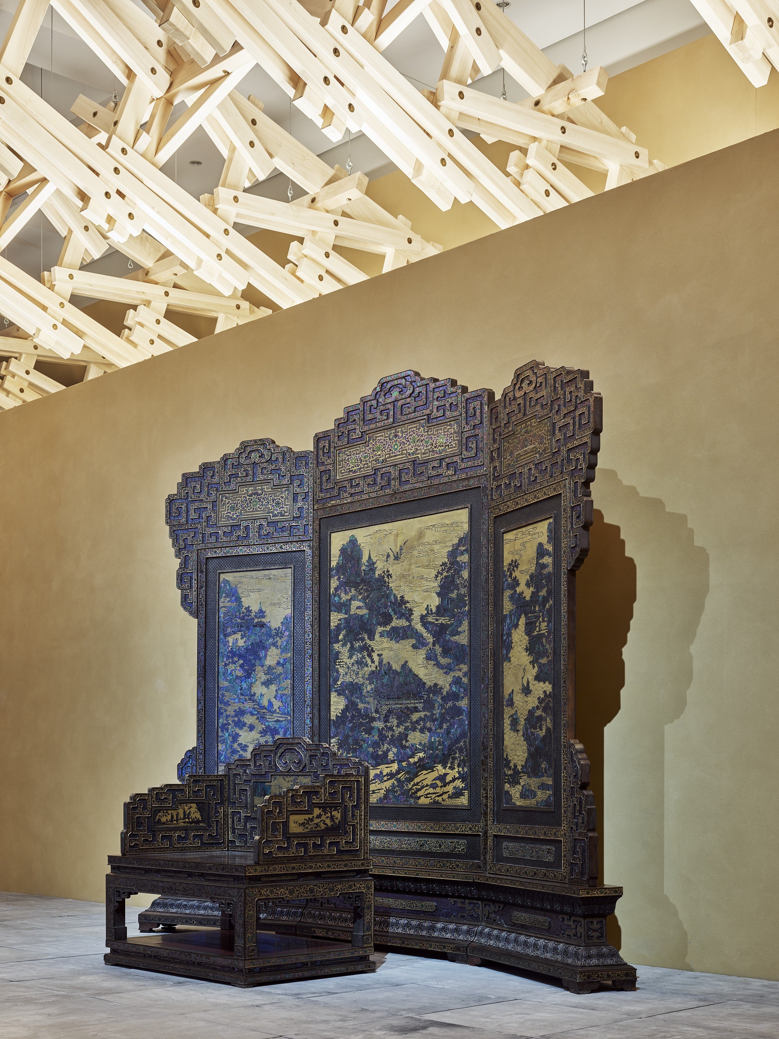 An imperial throne in the Wang Shu Room, at the Humboldt Forum, in Berlin, Germany. Photo: David von Becker