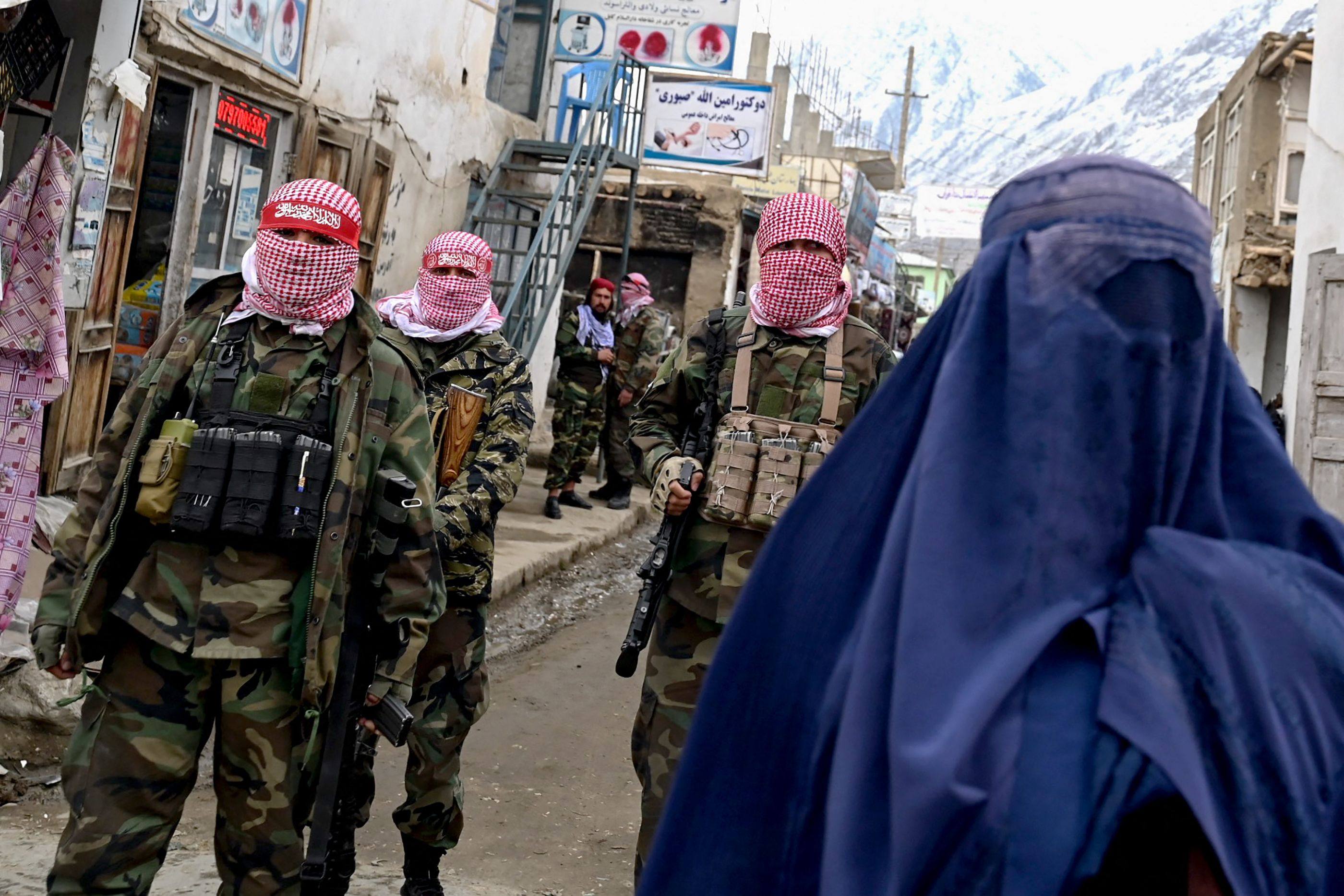 Taliban security personnel in the Baharak district of Badakhshan province. Photo: AFP
