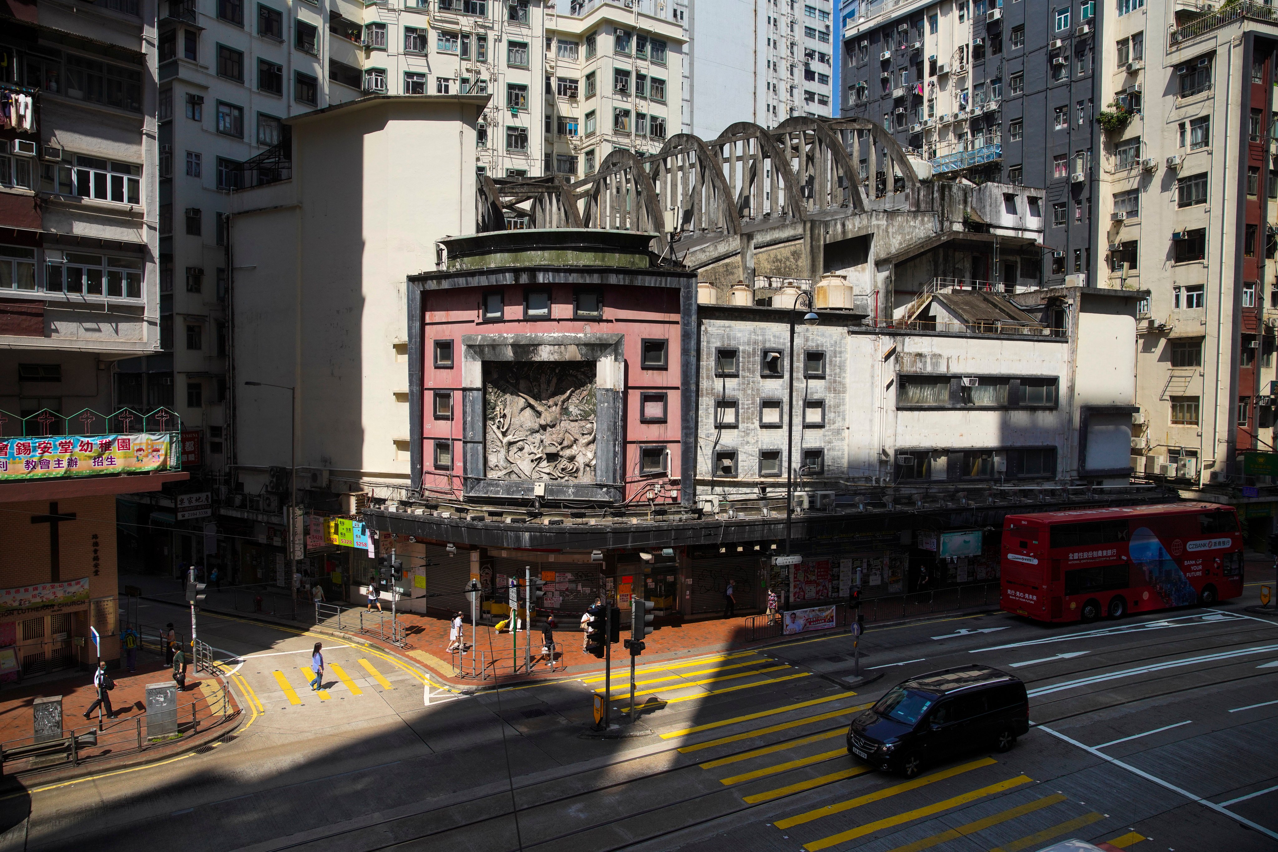 The State Theatre in the North Point area is seen in this file photo from October 2020. Phase one of NWD’s State Theatre project comprising 400 units had been scheduled for sale in the second half of this year, but will now be offered for sale within the next four months. Photo: Winson Wong