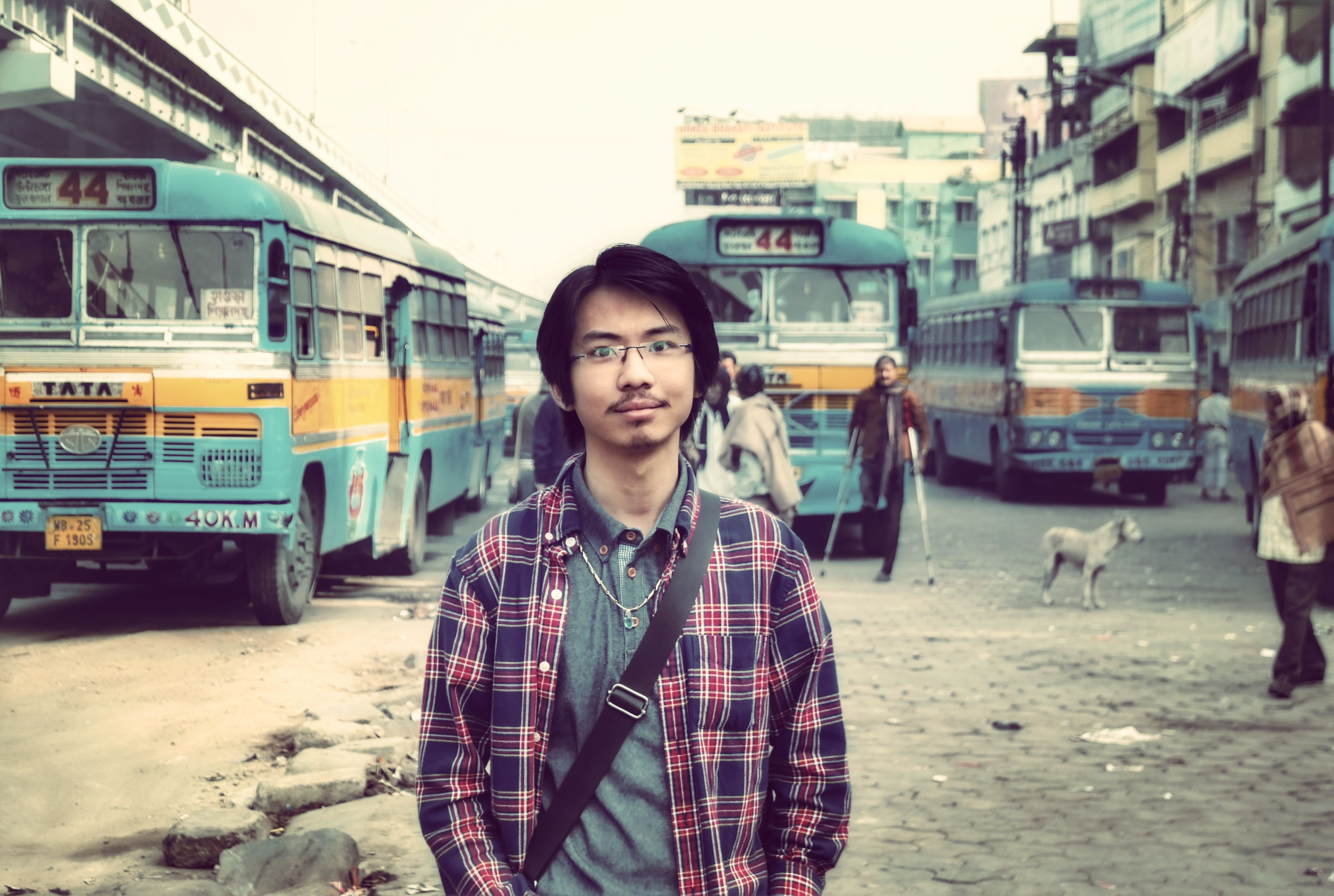 Korean influencer Lee Jun-hak at a street in Kolkata. Photo: Handout
