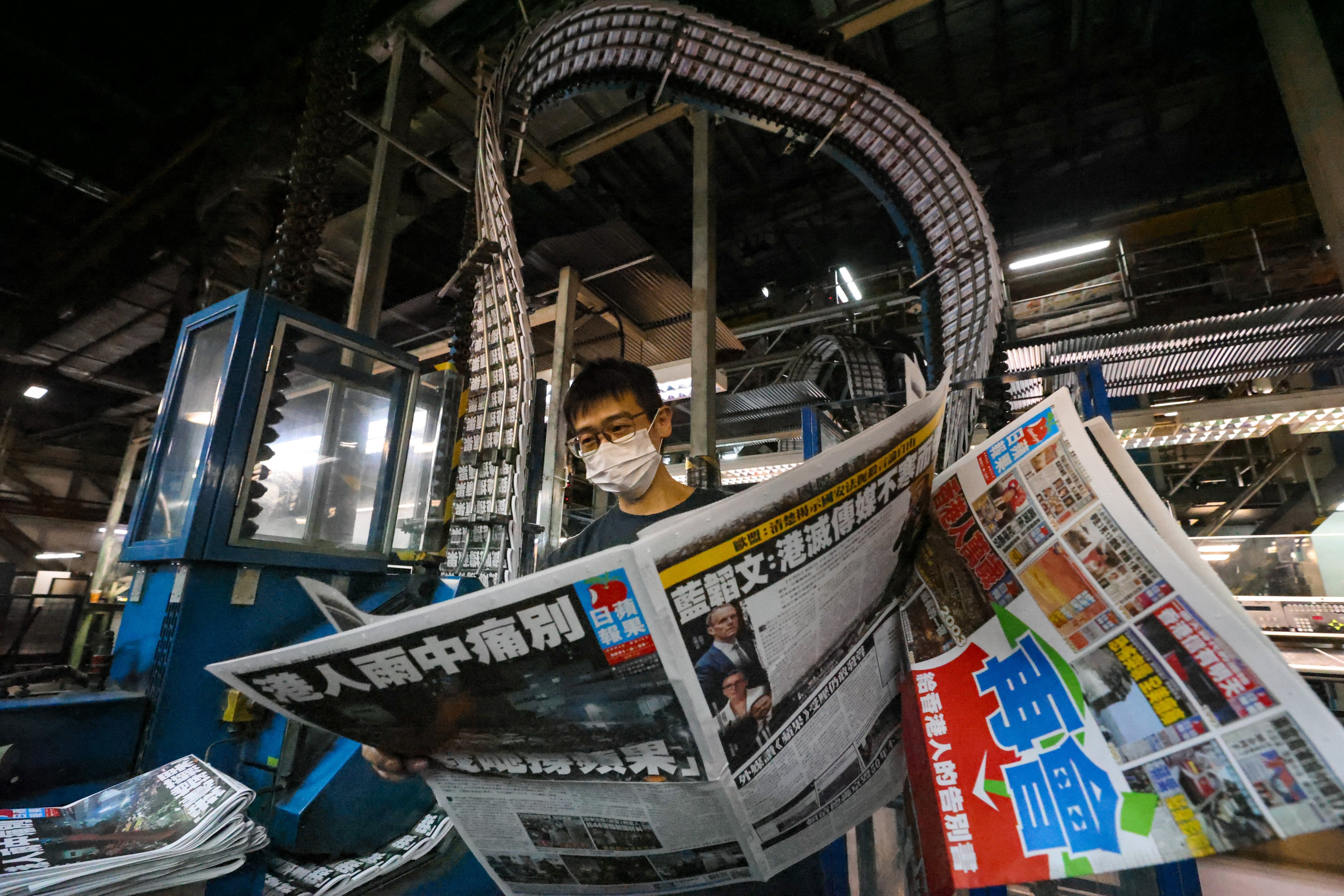 Apple Daily’s printing press. Jimmy Lai radicalised the tabloid after the 2019 anti-government protests, a court has heard. Photo: Dickson Lee