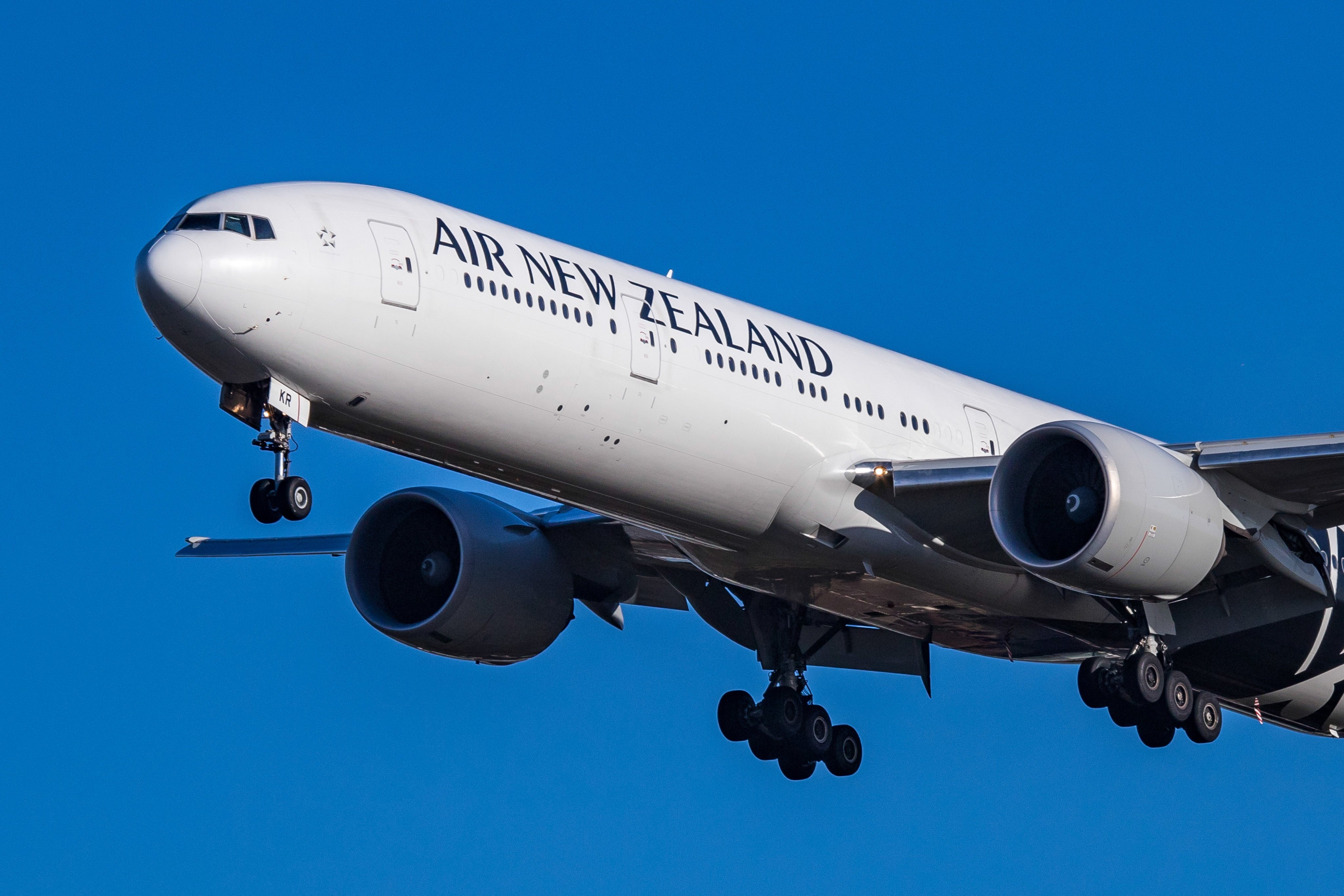A commercial Air New Zealand flight comes in to land. Photo: NurPhoto via Getty Images