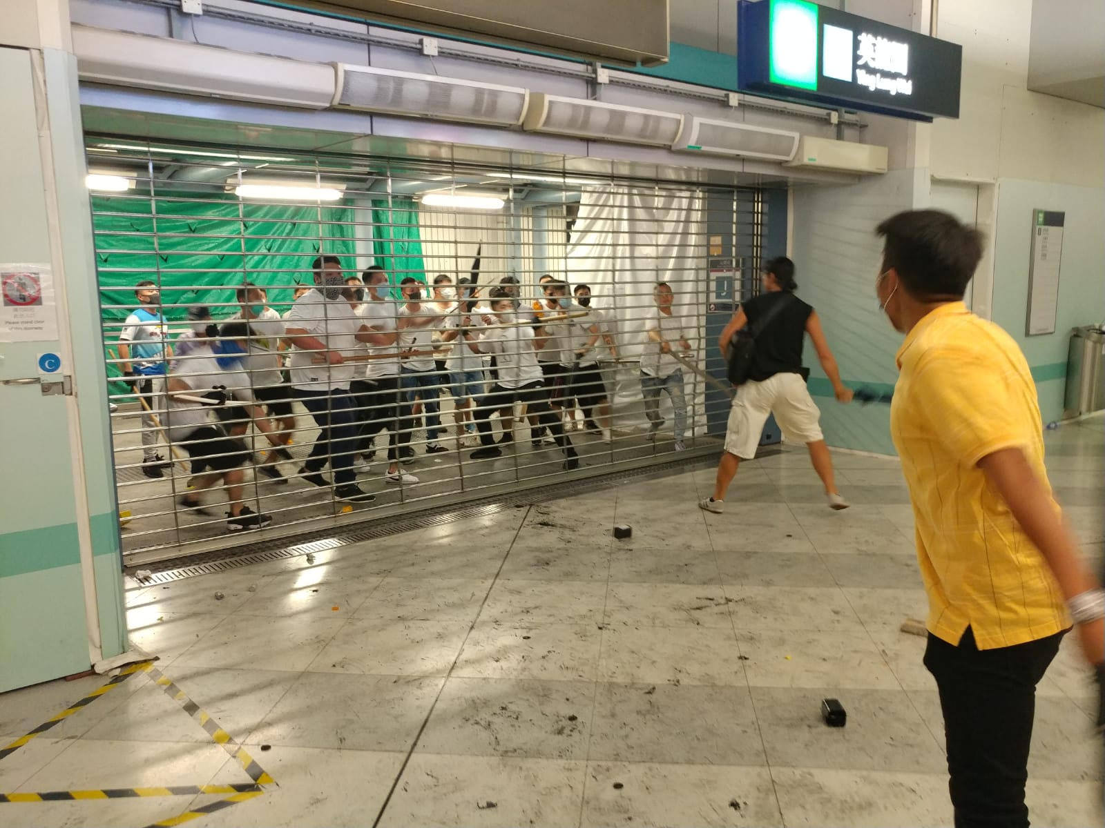Violence broke out at Yuen Long MTR station on the night of July 21, 2019. Photo: Handout