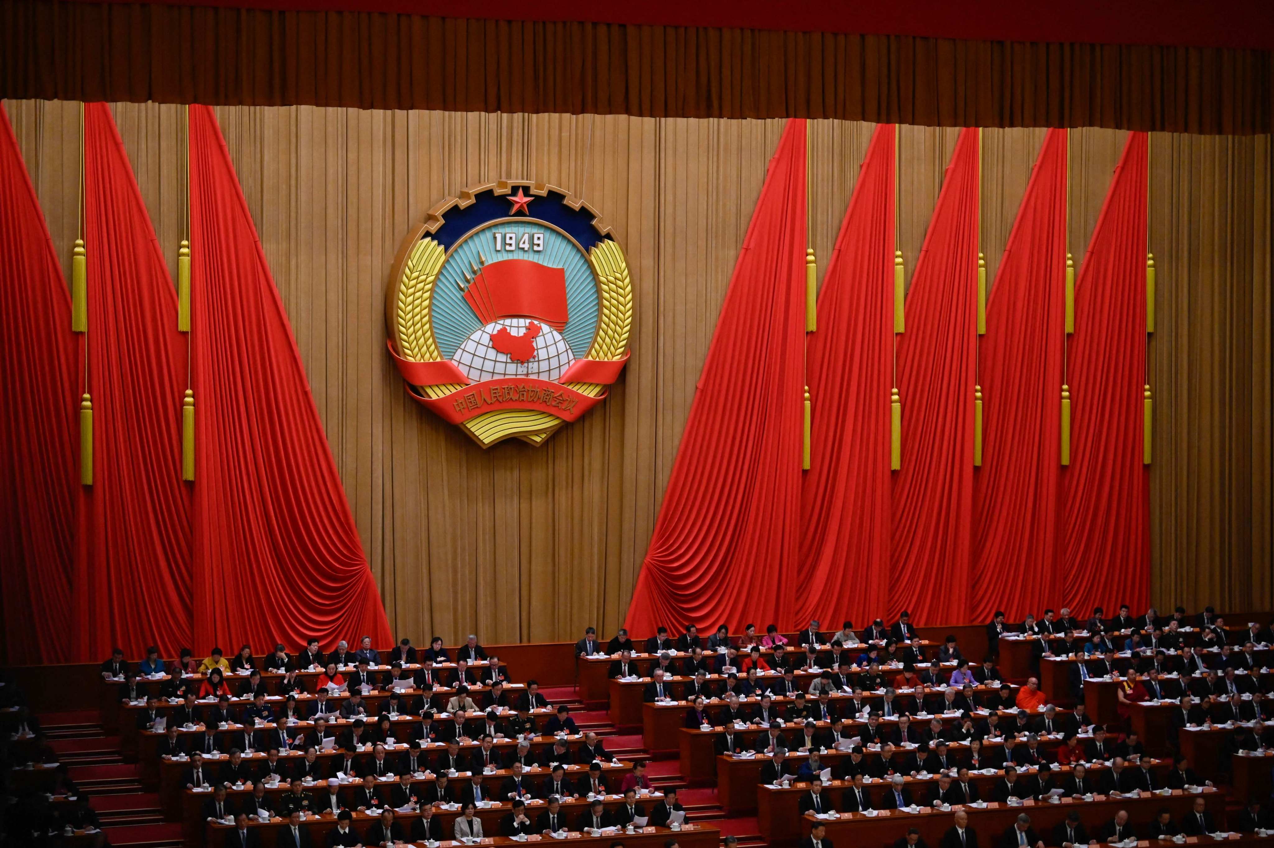 The opening session of the National People’s Congress at the Great Hall of the People in Beijing on Tuesday. Photo:  AFP